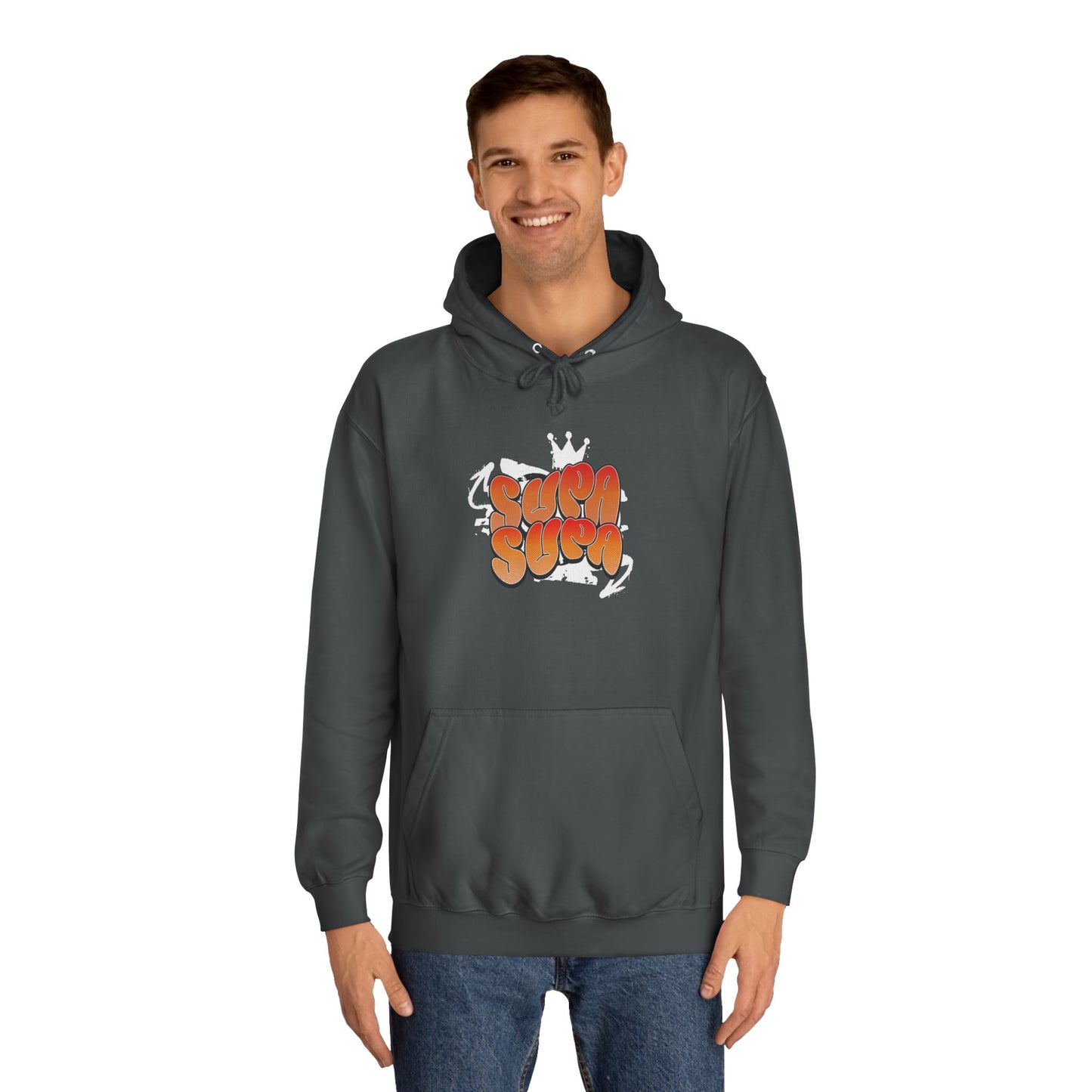 Unisex Hoodie with Retro 'Supa Supa' Design