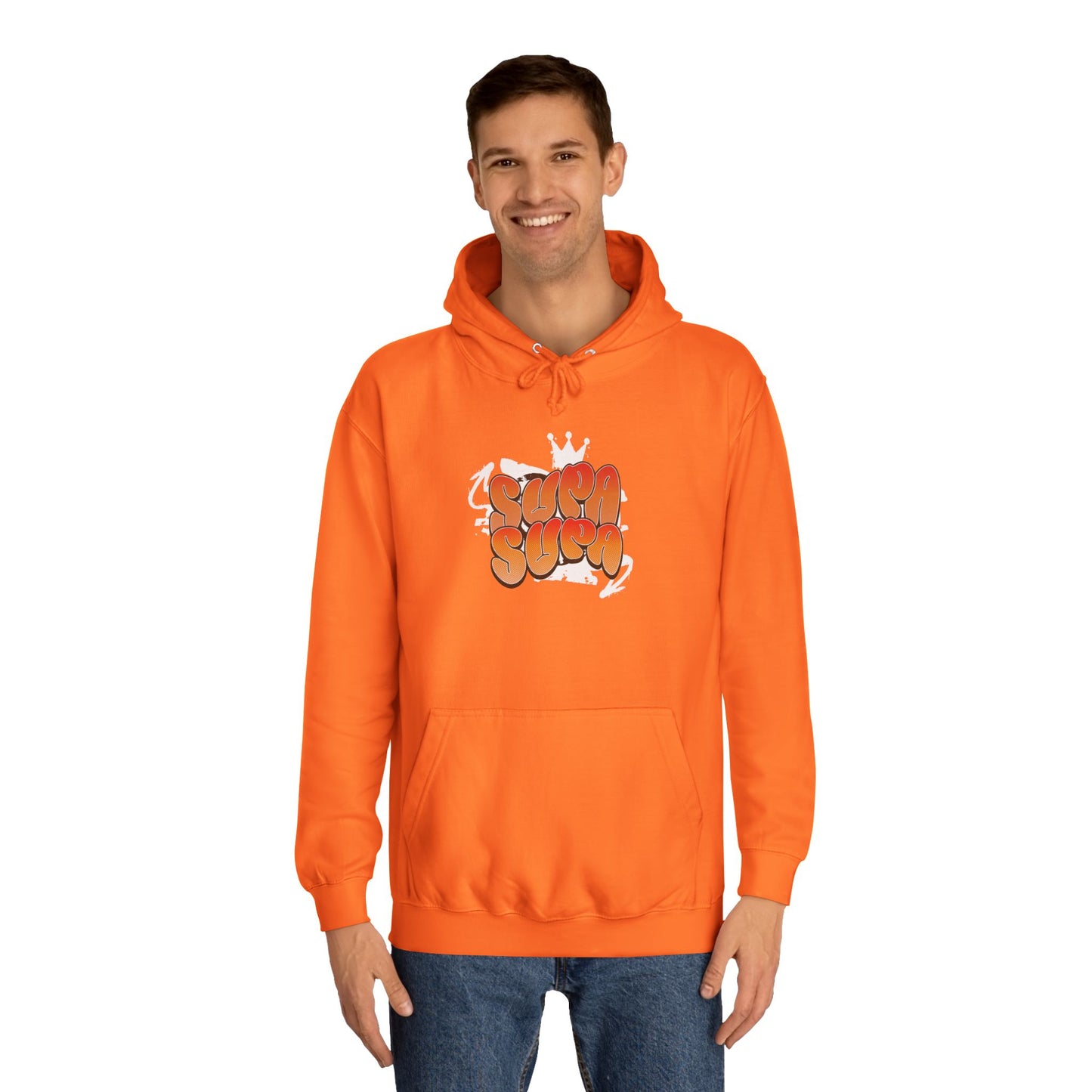 Unisex Hoodie with Retro 'Supa Supa' Design