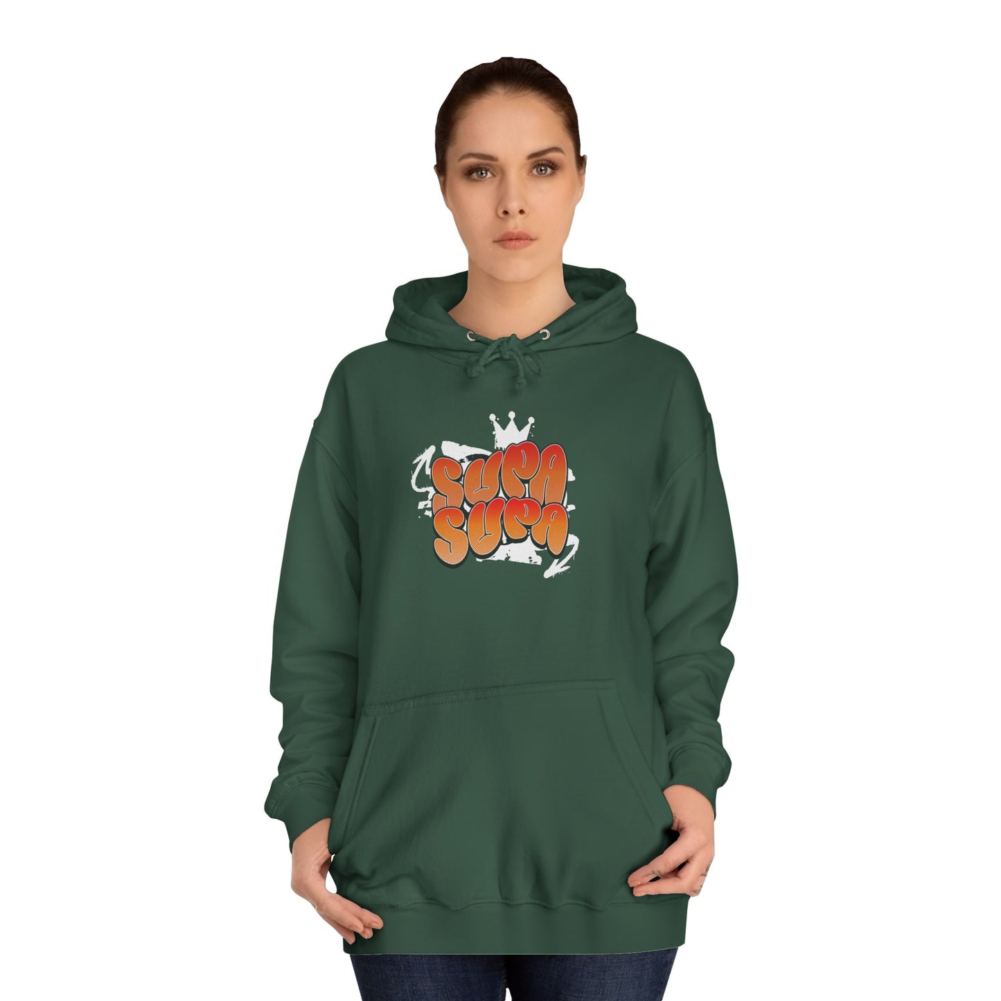 Unisex Hoodie with Retro 'Supa Supa' Design