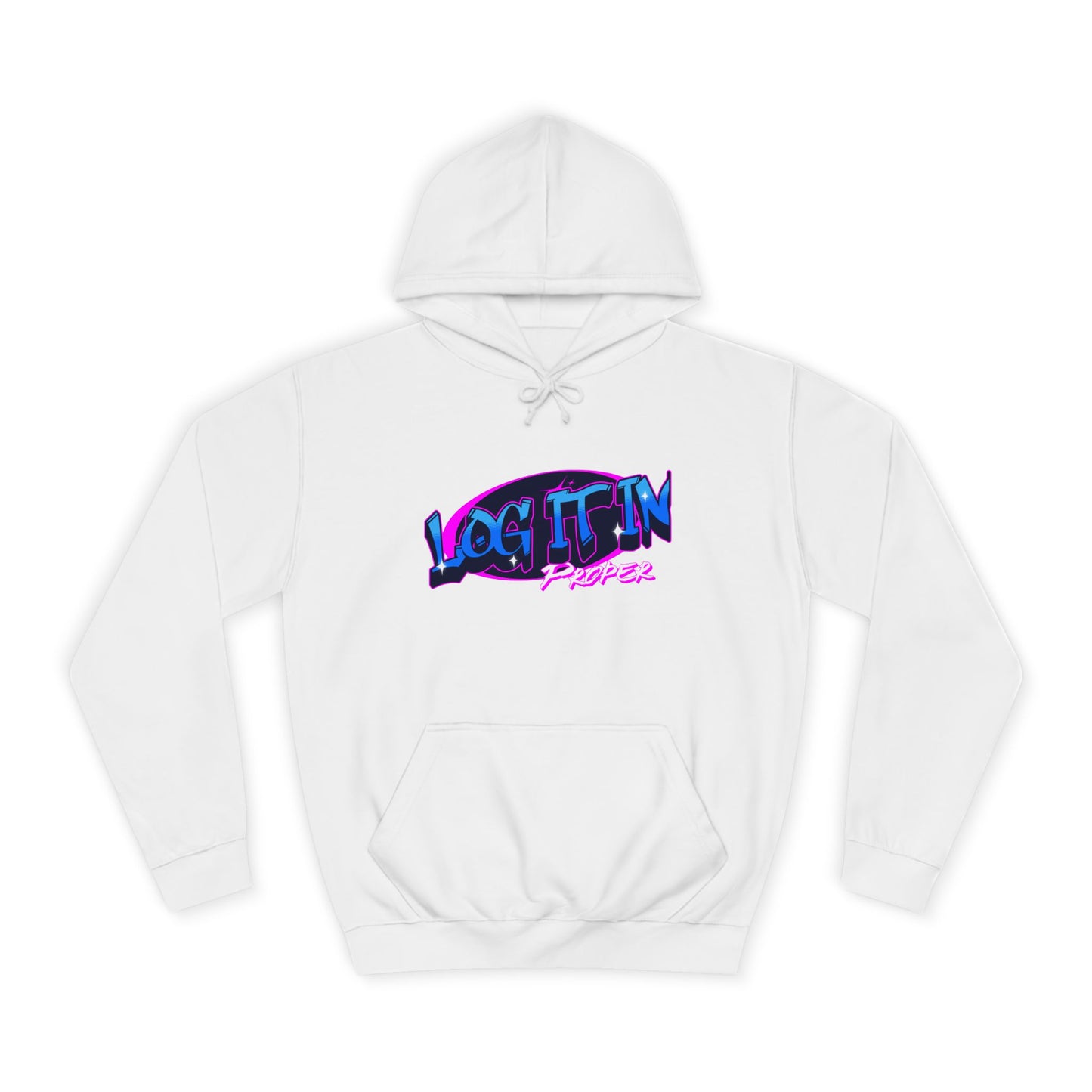 Vibrant Hoodie - Log It In, Unisex Pullover, Cozy Sweatshirt, College Apparel, Gift for Students, Trendy Fashion