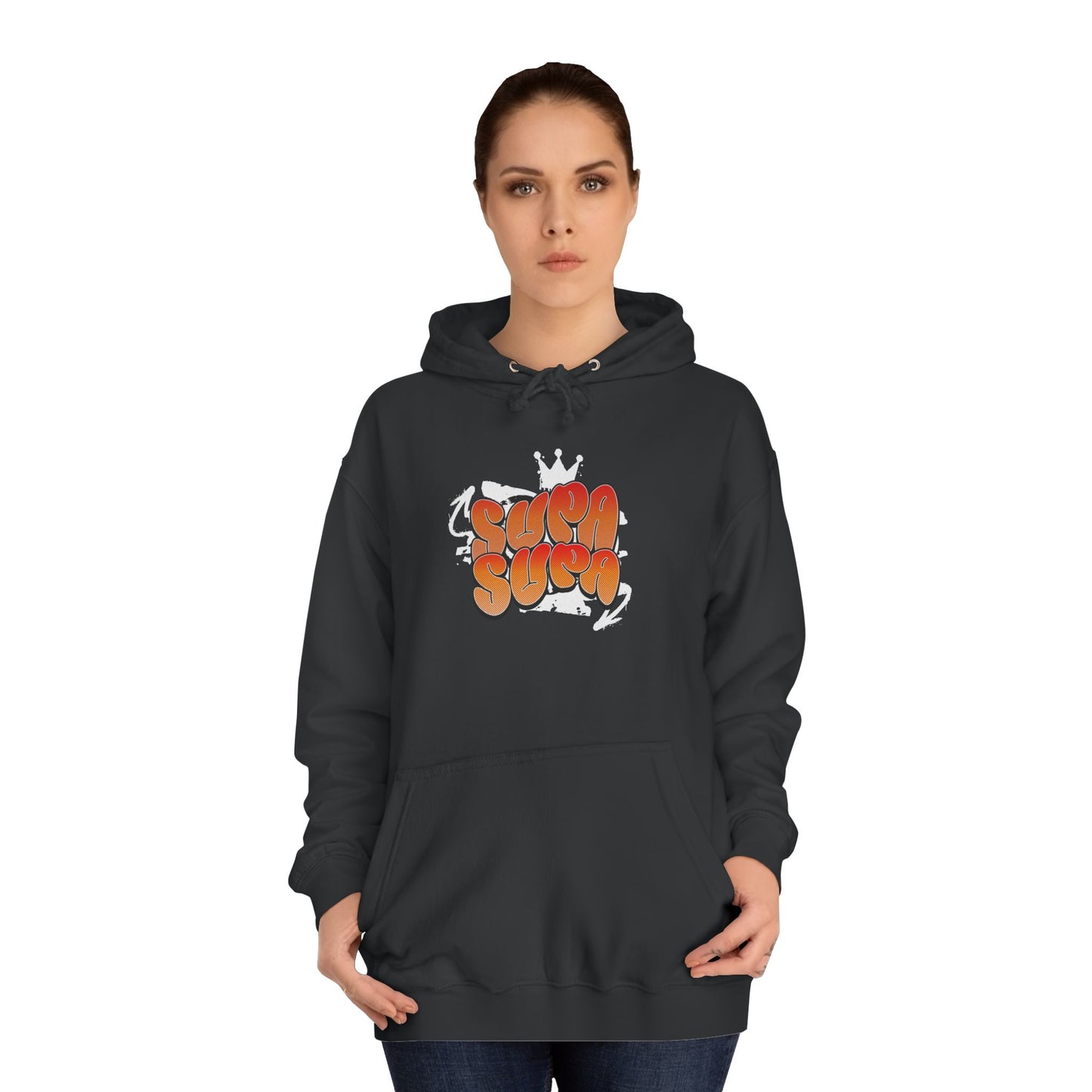 Unisex Hoodie with Retro 'Supa Supa' Design