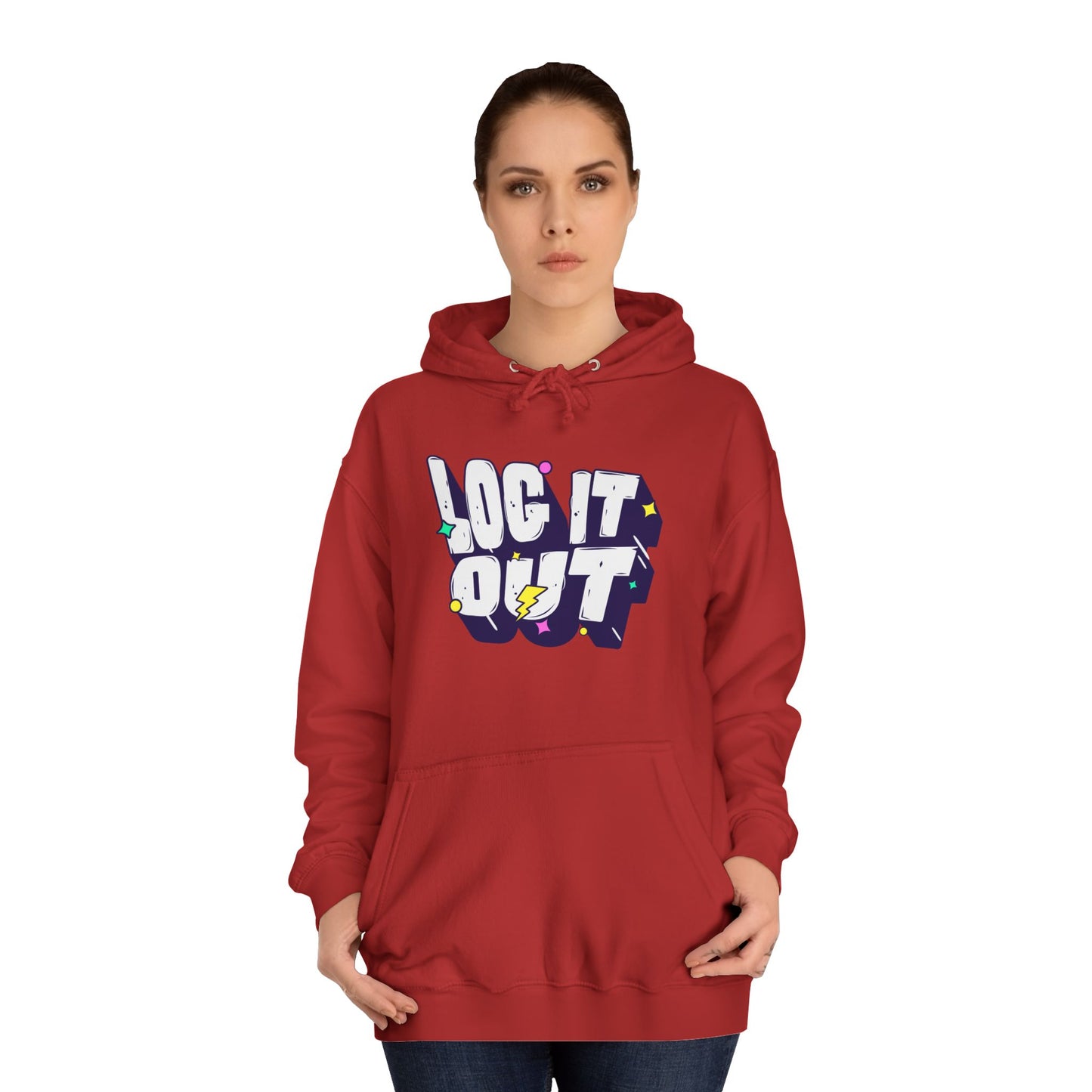 Unisex Hoodie with 'LOC IT OUT' Graphic, Cozy Casual Wear, Perfect for Events, Great Gift Idea