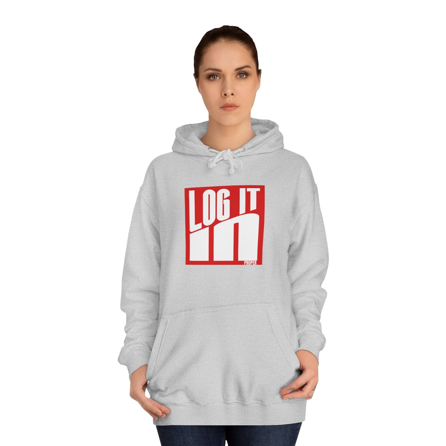 Unisex Log it in Hoodie - Trendy Campus Style, Casual Wear, Cozy Gift, Comfortable Lounge Hoodie, Essentials