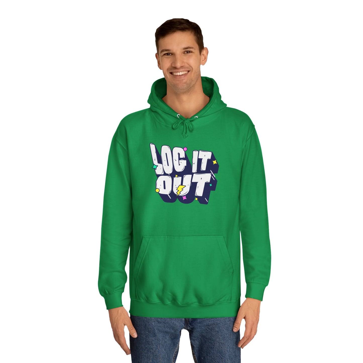 Unisex Hoodie with 'LOC IT OUT' Graphic, Cozy Casual Wear, Perfect for Events, Great Gift Idea