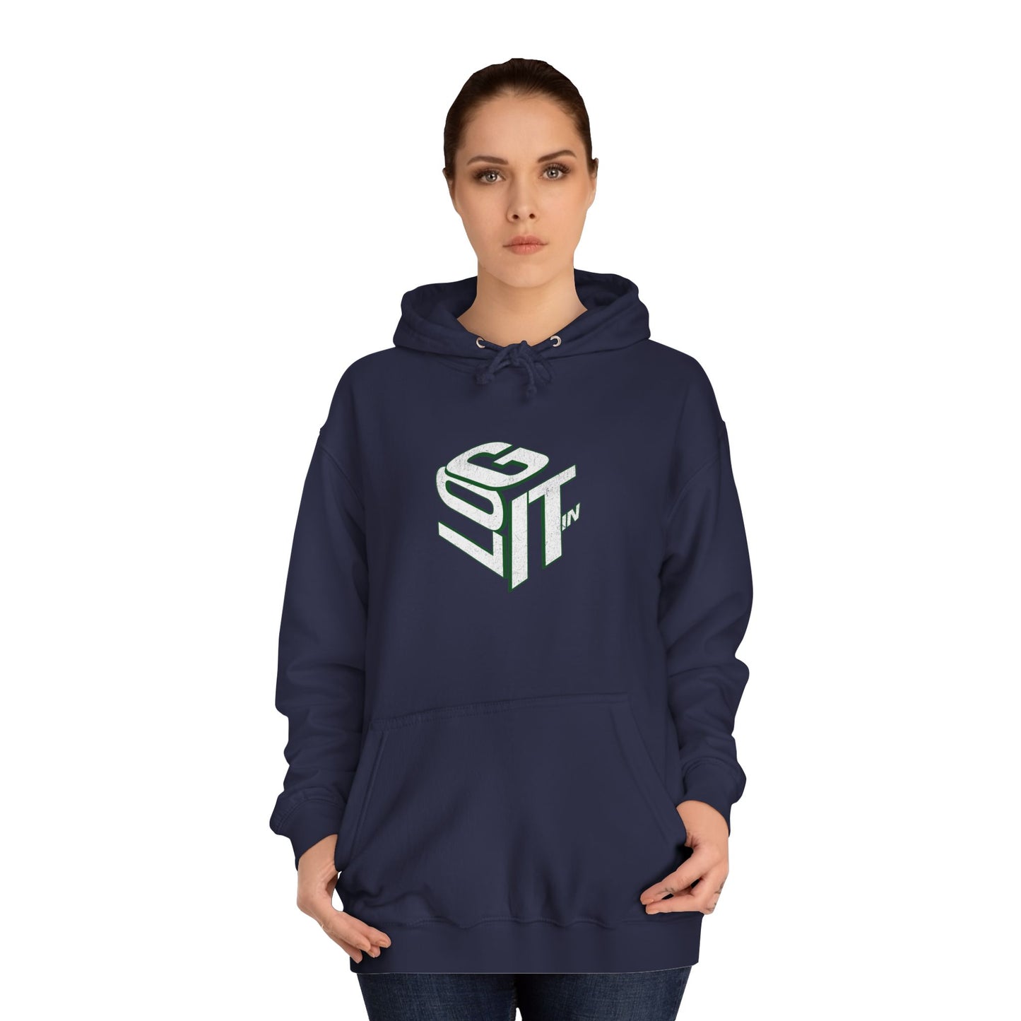 Stylish Unisex Hoodie with Design, Log it in Sweatshirt, Casual Hoodie, Modern Apparel, Unique Gear