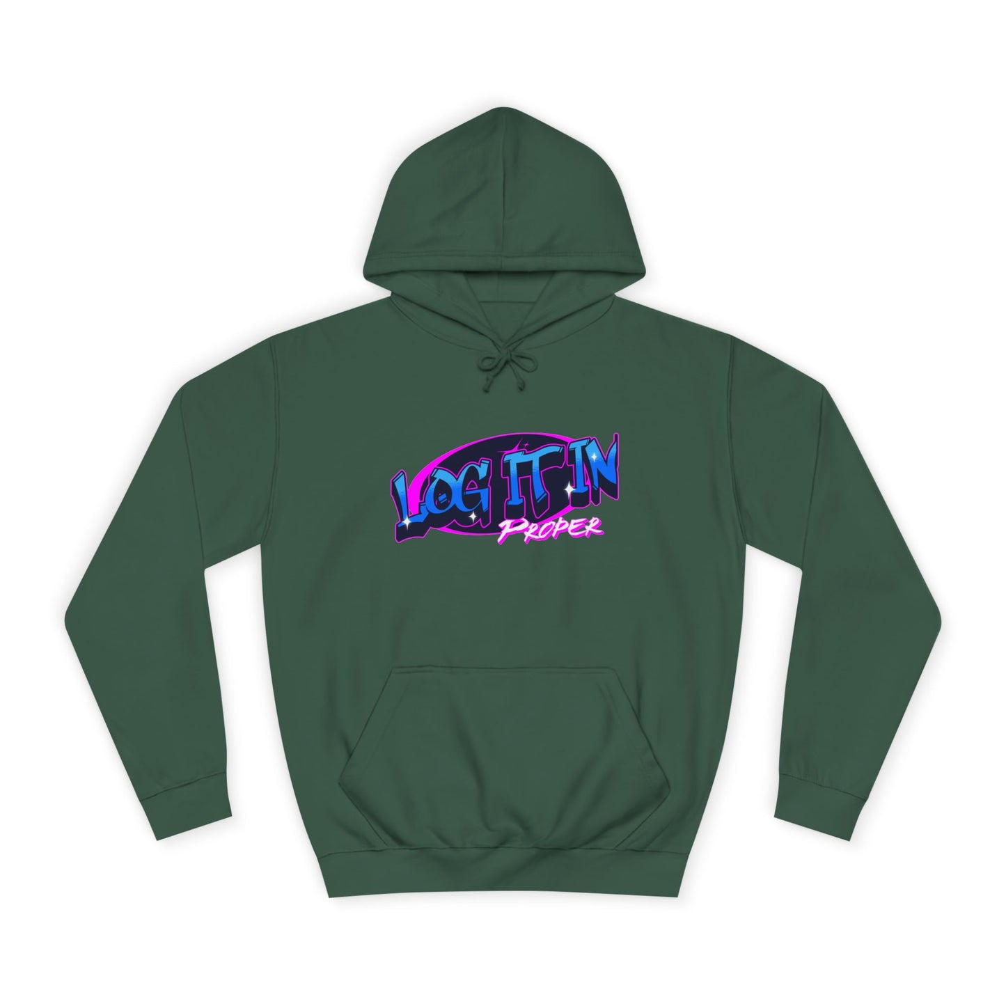 Vibrant Hoodie - Log It In, Unisex Pullover, Cozy Sweatshirt, College Apparel, Gift for Students, Trendy Fashion