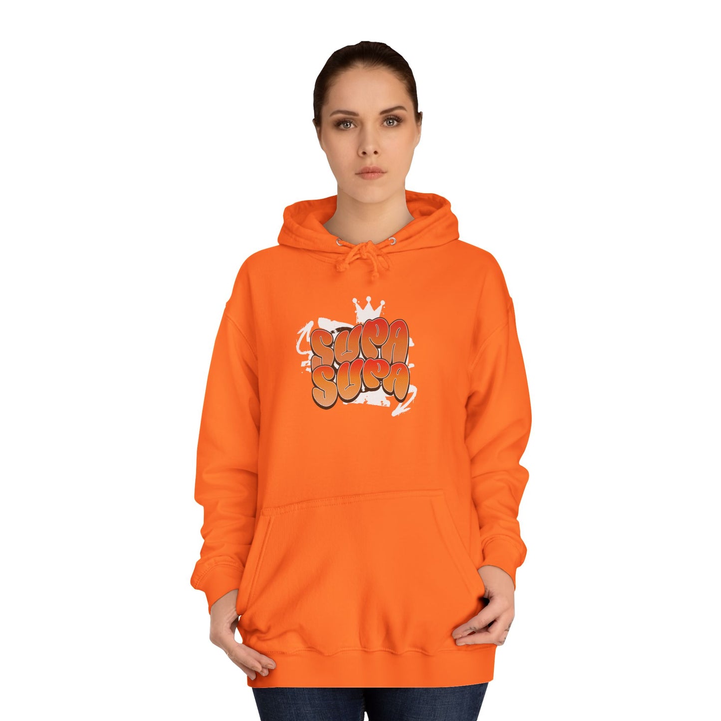 Unisex Hoodie with Retro 'Supa Supa' Design
