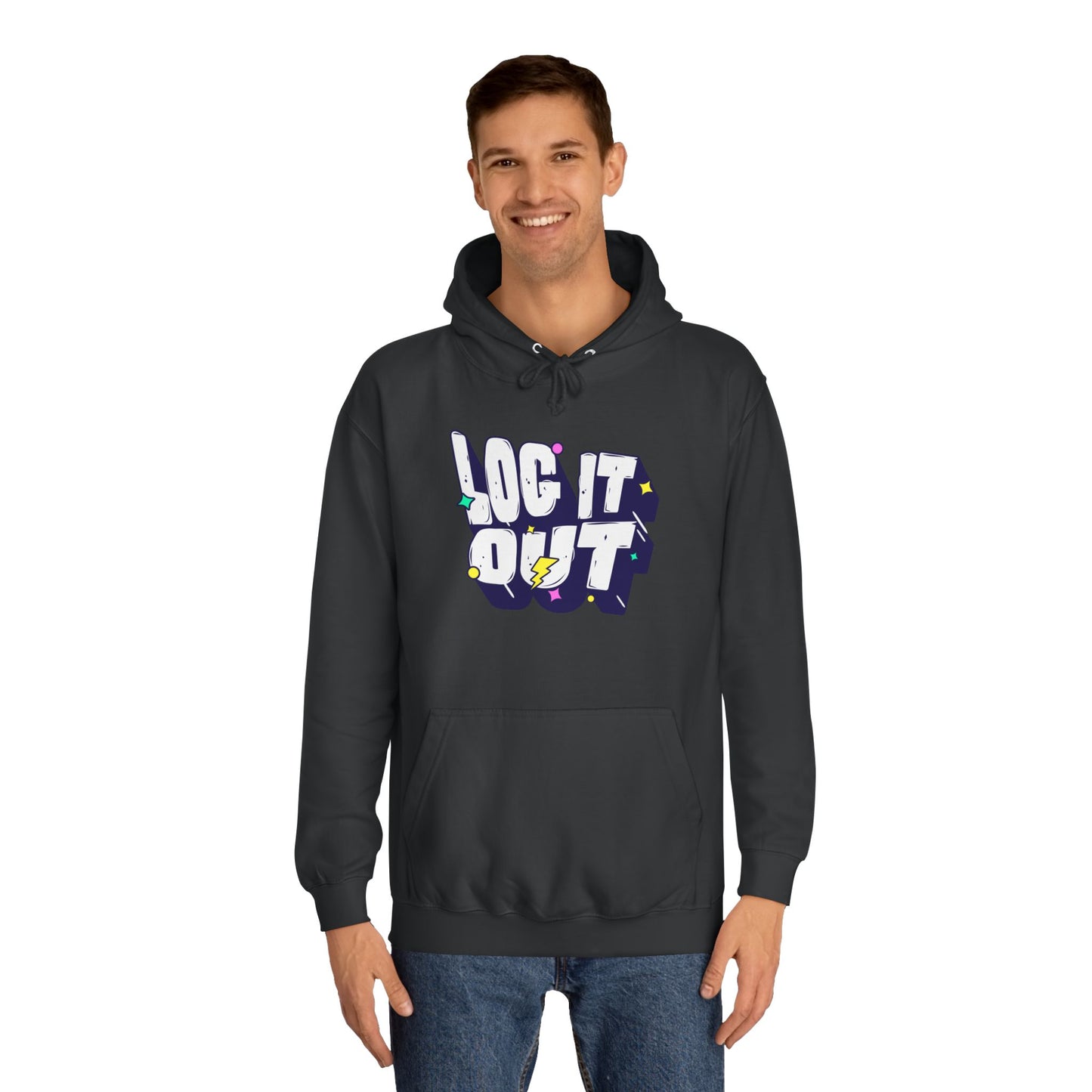 Unisex Hoodie with 'LOC IT OUT' Graphic, Cozy Casual Wear, Perfect for Events, Great Gift Idea