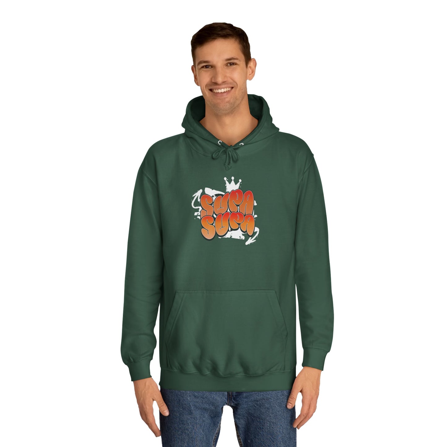 Unisex Hoodie with Retro 'Supa Supa' Design