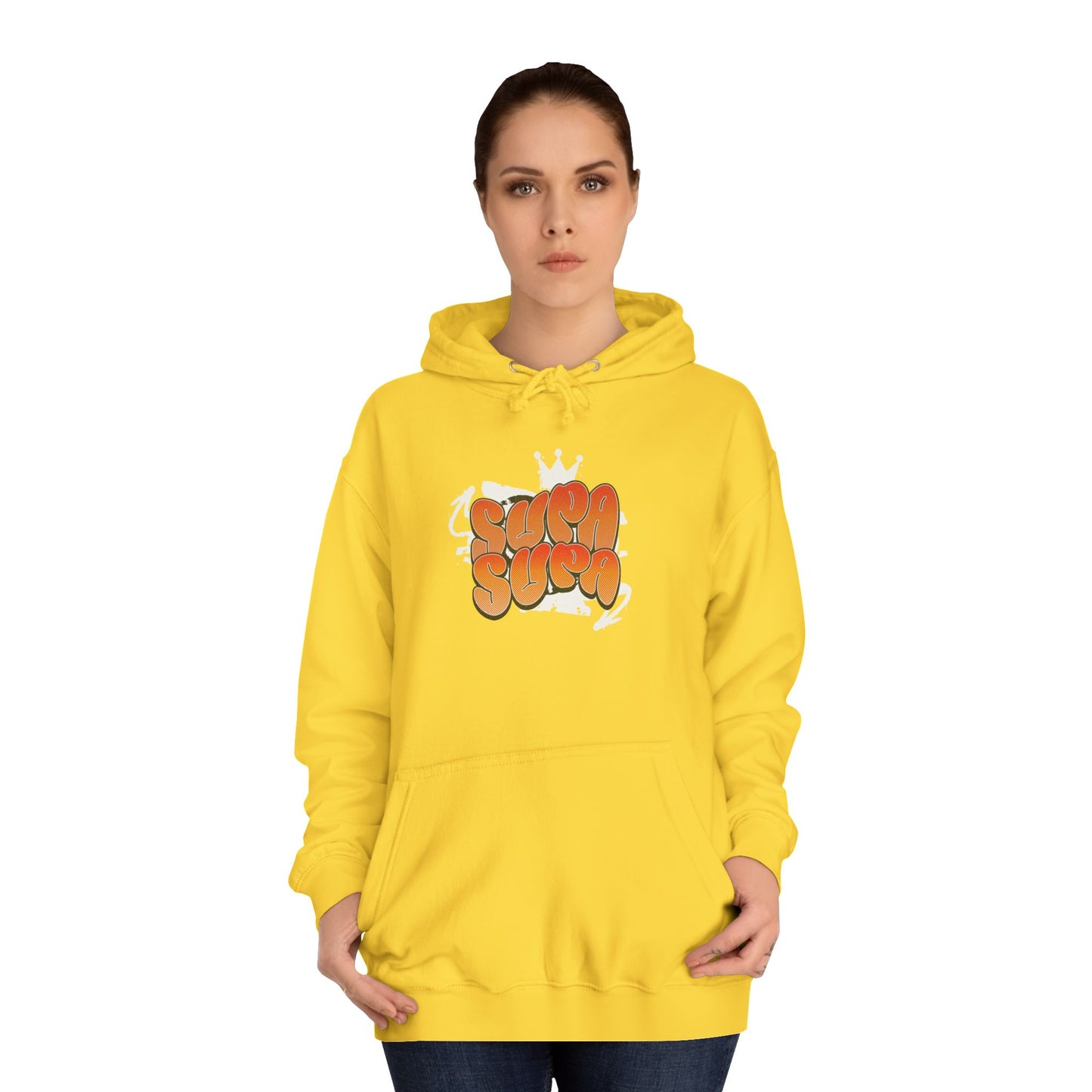 Unisex Hoodie with Retro 'Supa Supa' Design