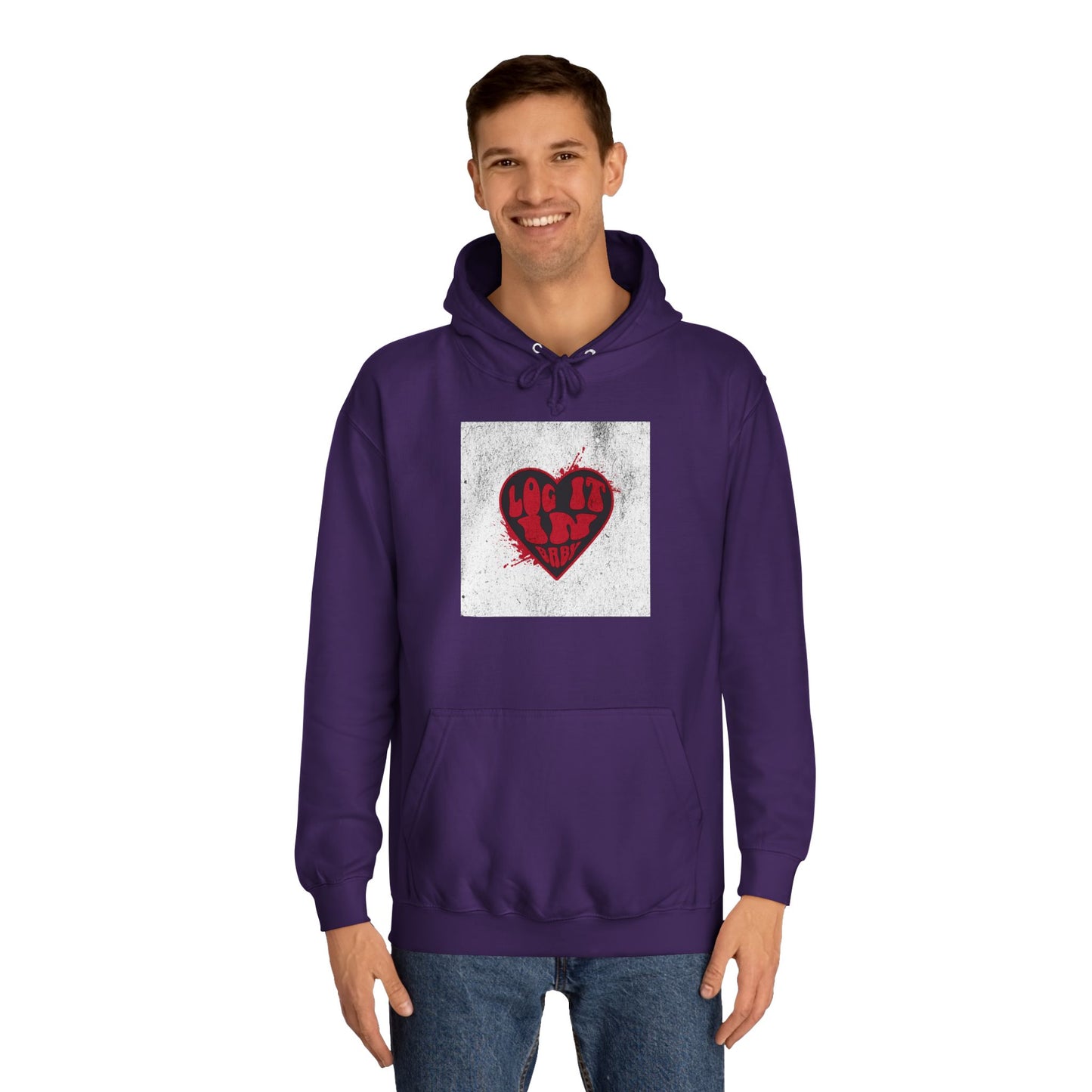 Unisex Hoodie with Heart Design, Cozy Sweatshirt for Students, Perfect, Gift for Friends, Campus