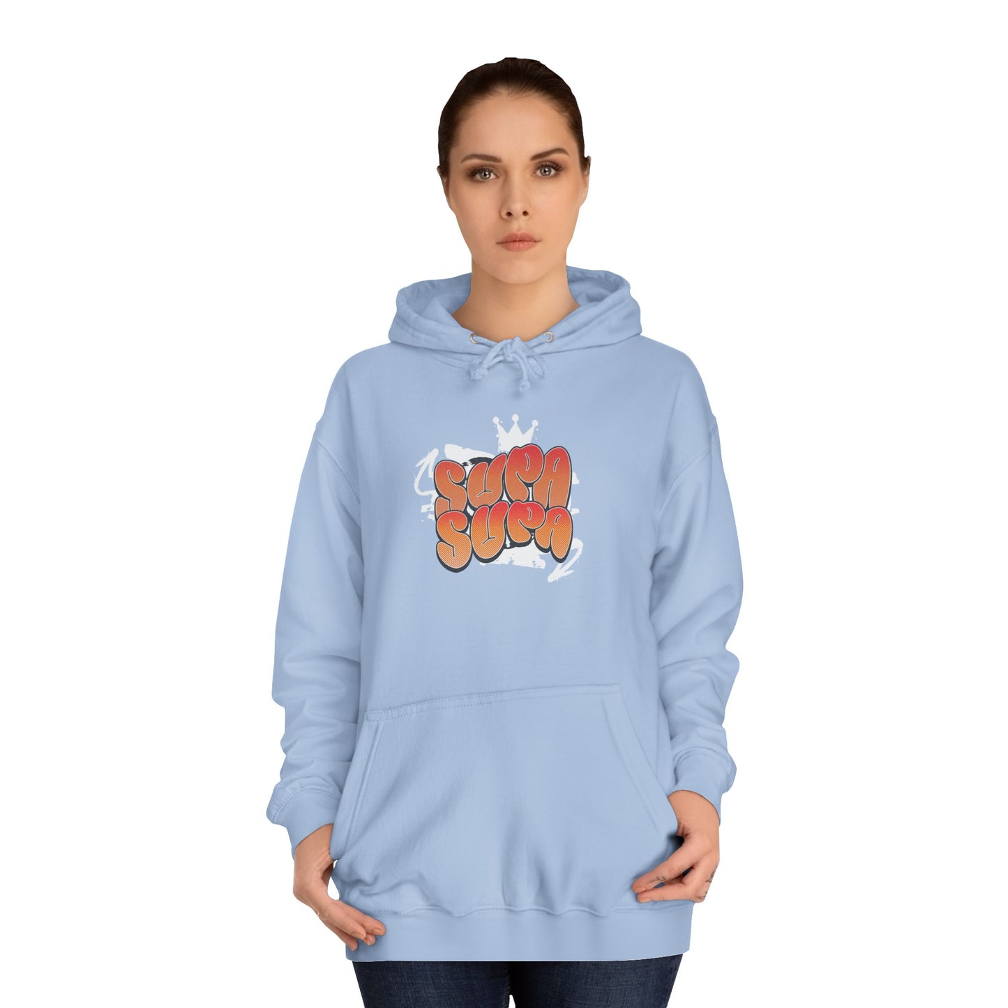Unisex Hoodie with Retro 'Supa Supa' Design