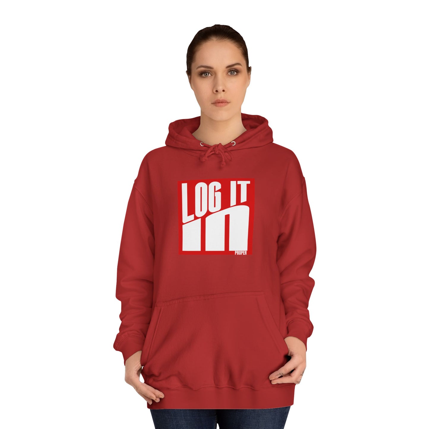 Unisex Log it in Hoodie - Trendy Campus Style, Casual Wear, Cozy Gift, Comfortable Lounge Hoodie, Essentials