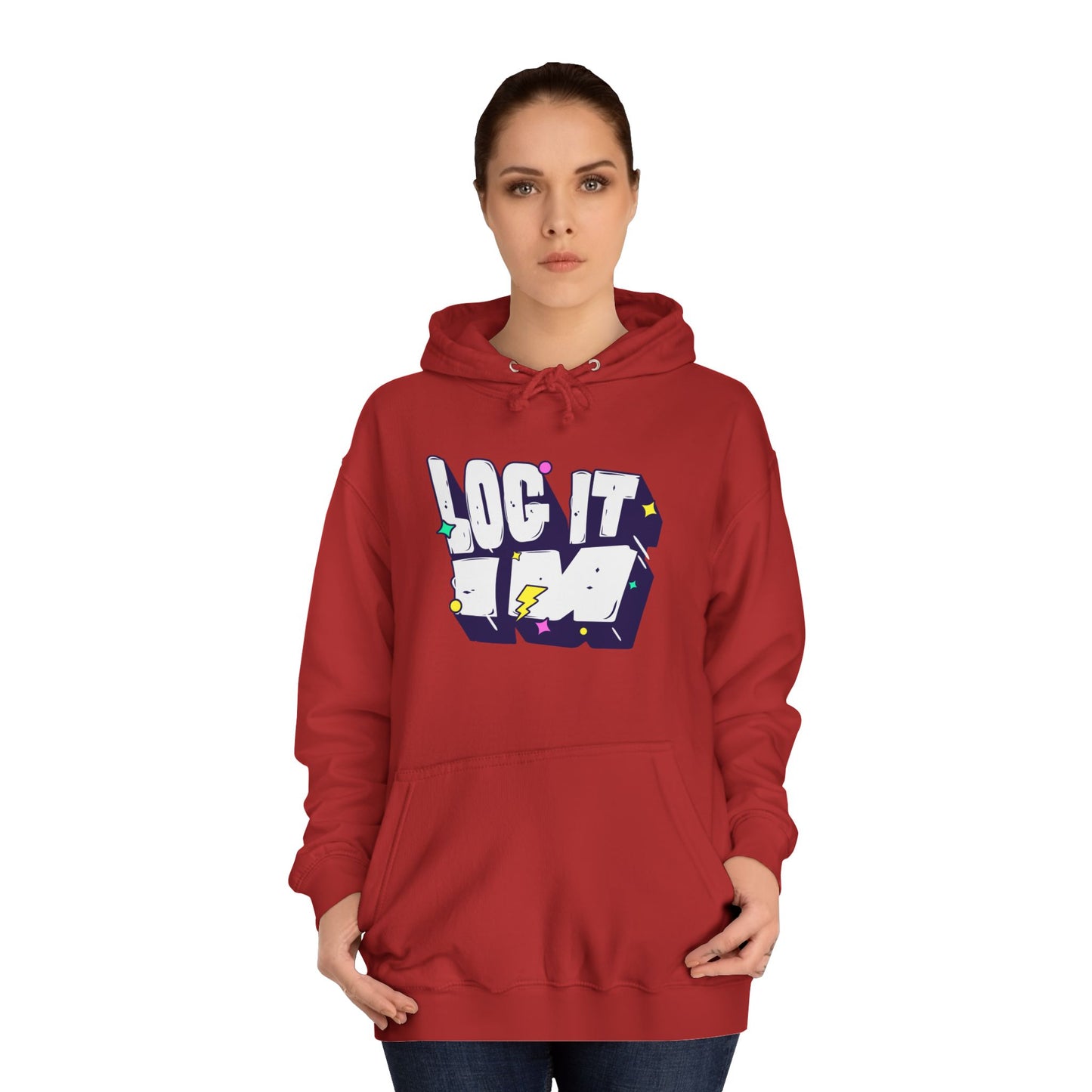 Vibrant Unisex LOG IT IN Hoodie, Trendy Streetwear, Apparel, Unique Gift, Casual Everyday Wear