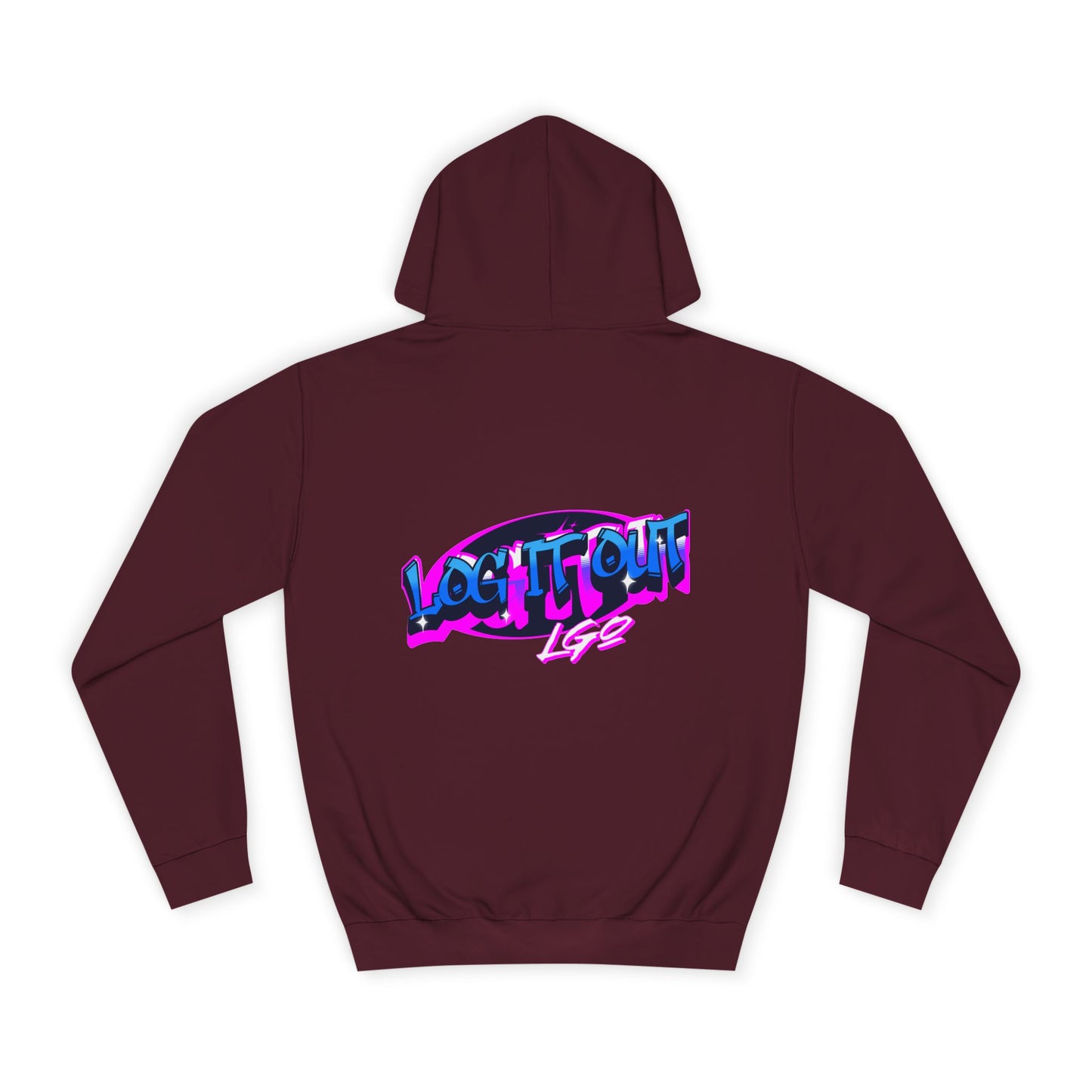 Vibrant Graffiti"Log it out"Hoodie, Unisex Fashion, Casual Wear, Student Apparel, Street Style, Gift for Graduates