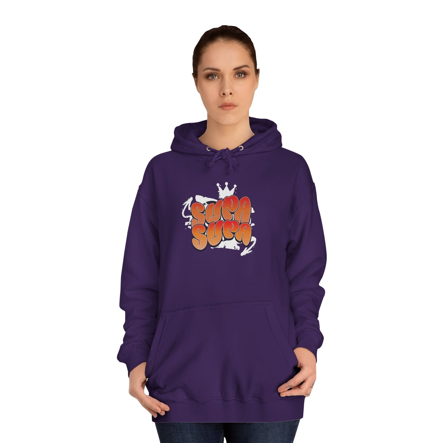 Unisex Hoodie with Retro 'Supa Supa' Design