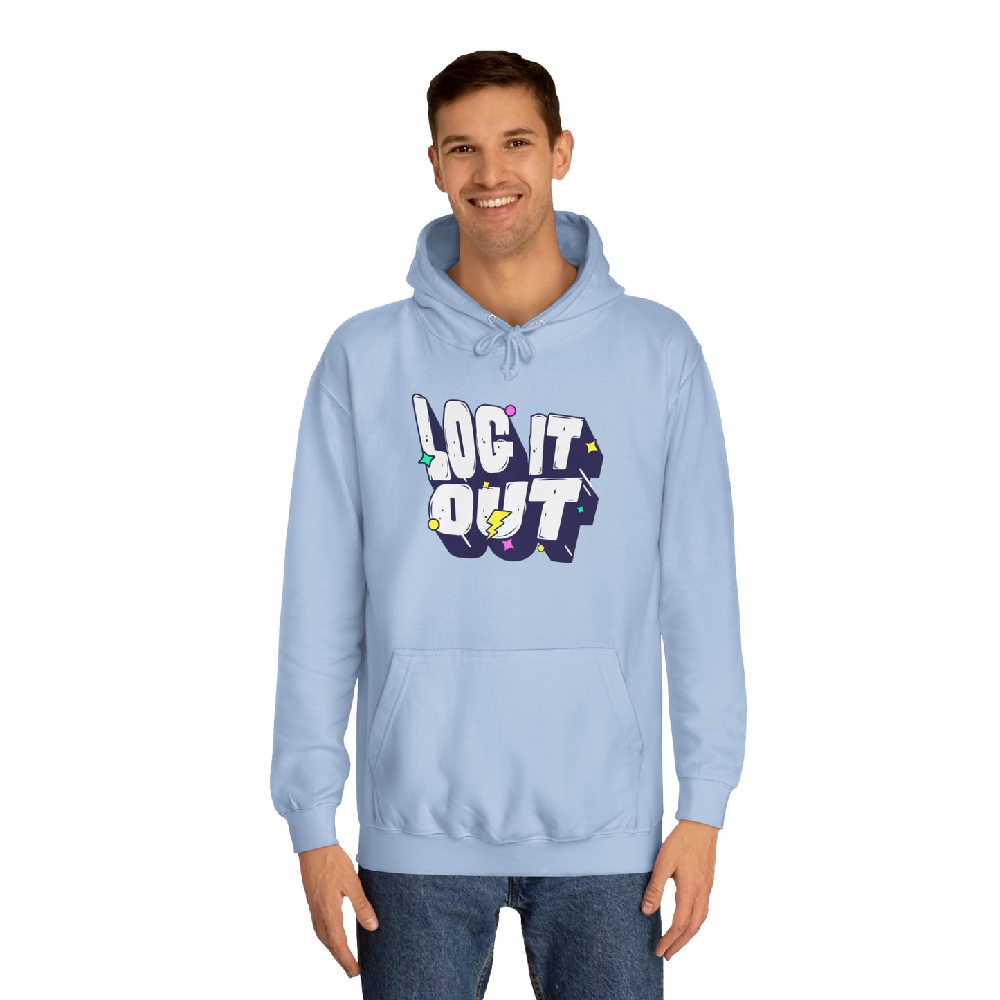 Unisex Hoodie with 'LOC IT OUT' Graphic, Cozy Casual Wear, Perfect for Events, Great Gift Idea