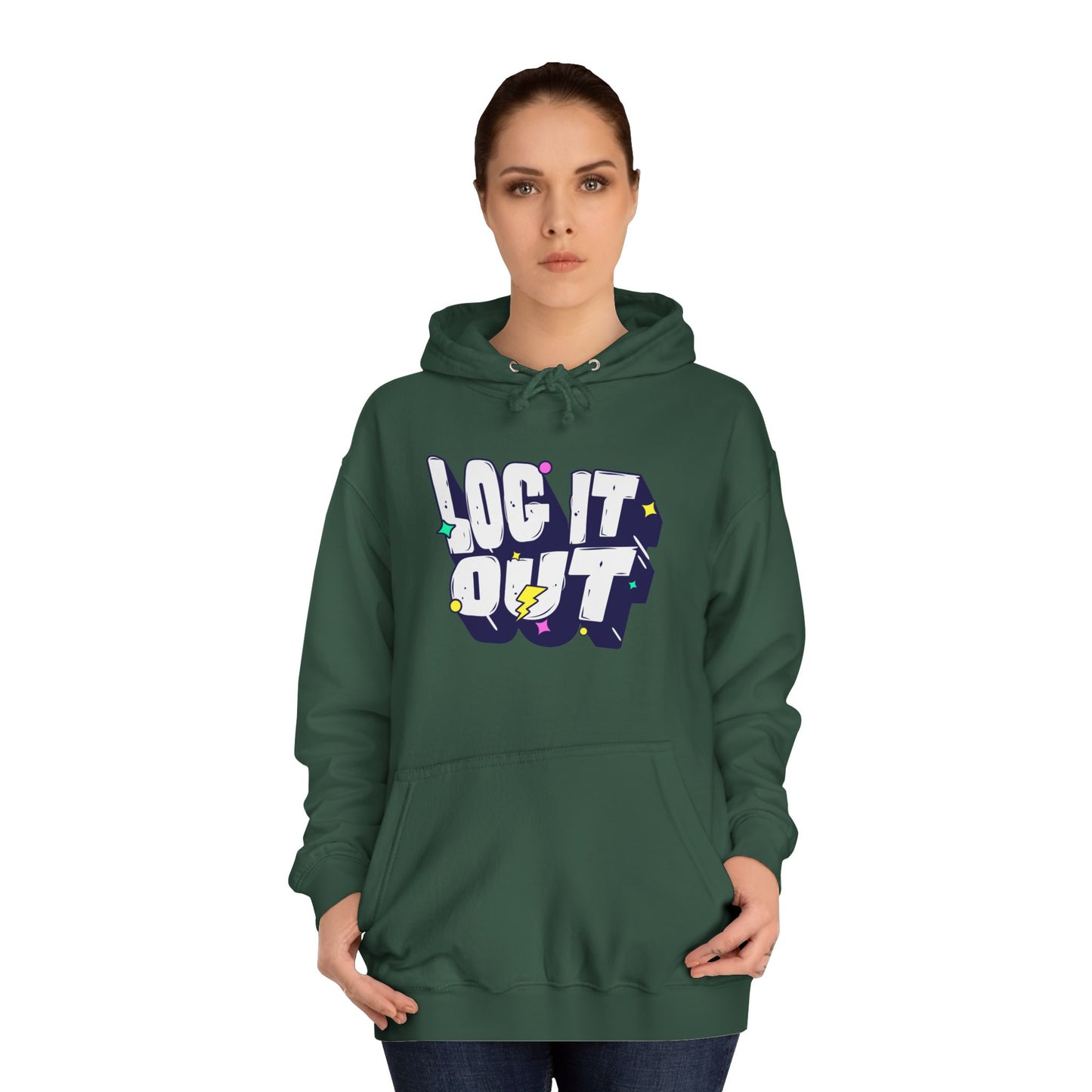 Unisex Hoodie with 'LOC IT OUT' Graphic, Cozy Casual Wear, Perfect for Events, Great Gift Idea