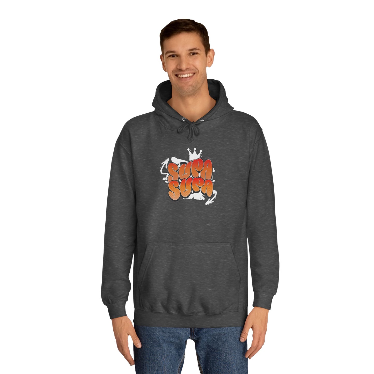 Unisex Hoodie with Retro 'Supa Supa' Design