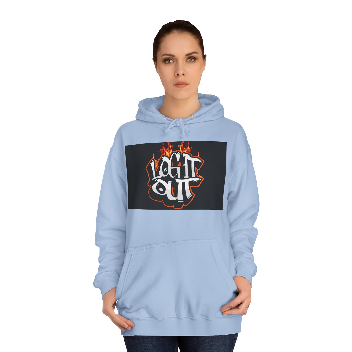 Stylish Unisex Hoodie with 'Log It Out' Design, Cozy Wear, Trendy Streetwear, Perfect for Parties