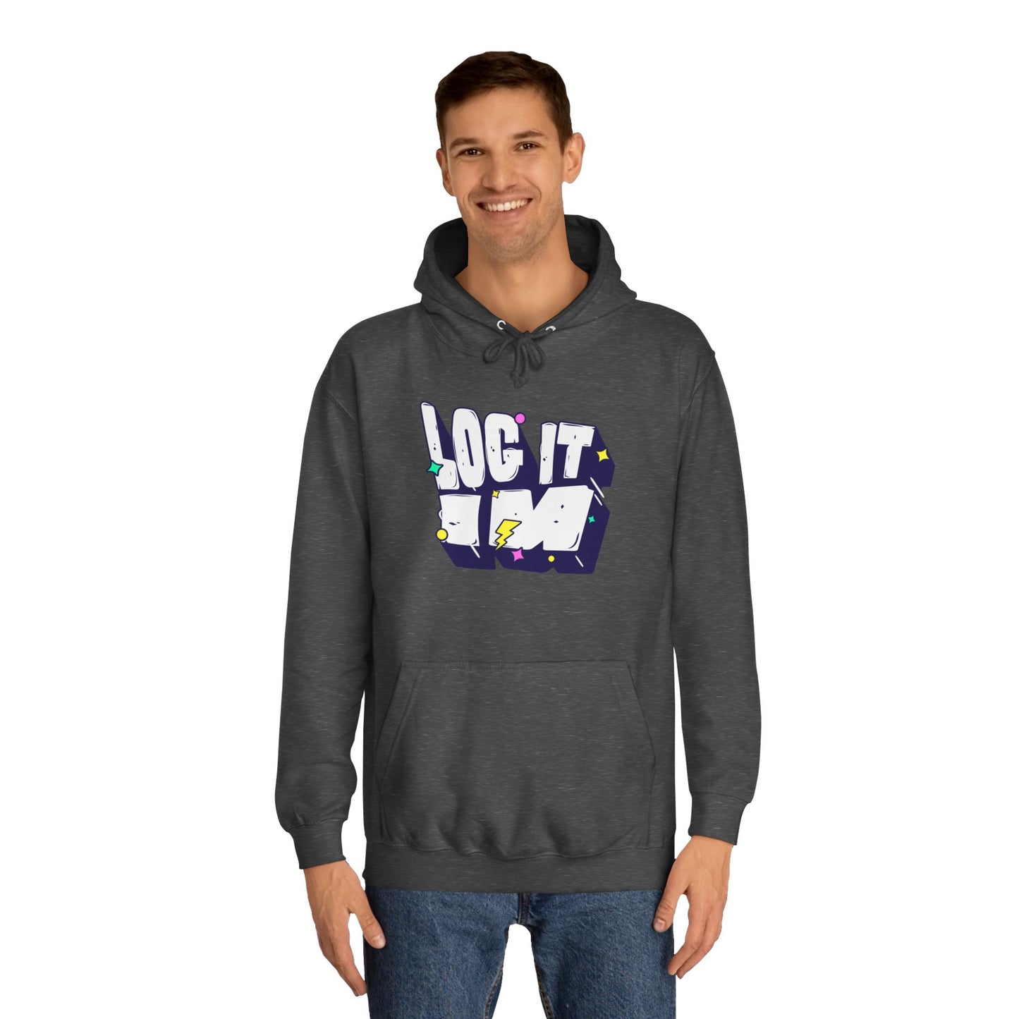 Vibrant Unisex LOG IT IN Hoodie, Trendy Streetwear, Apparel, Unique Gift, Casual Everyday Wear