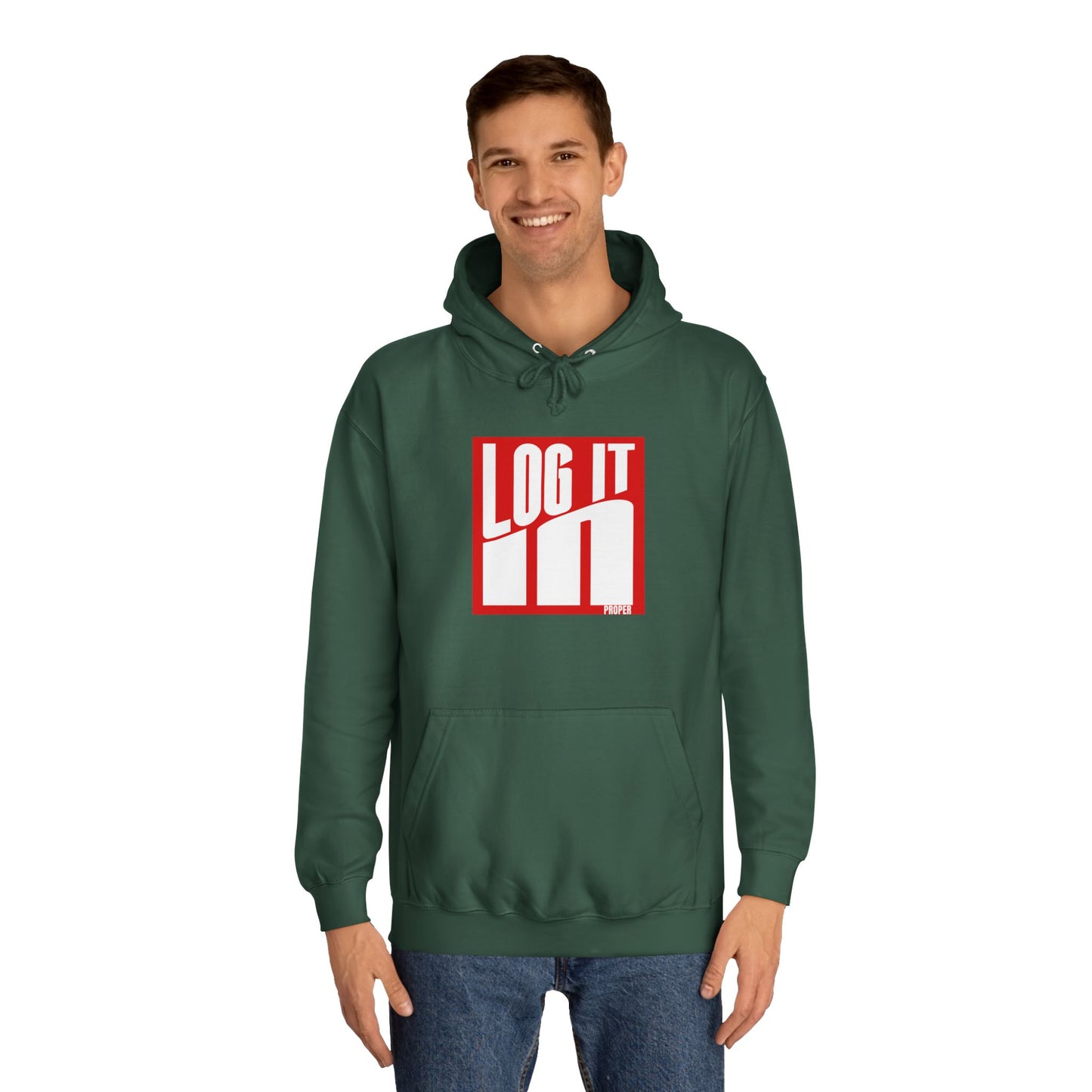 Unisex Log it in Hoodie - Trendy Campus Style, Casual Wear, Cozy Gift, Comfortable Lounge Hoodie, Essentials