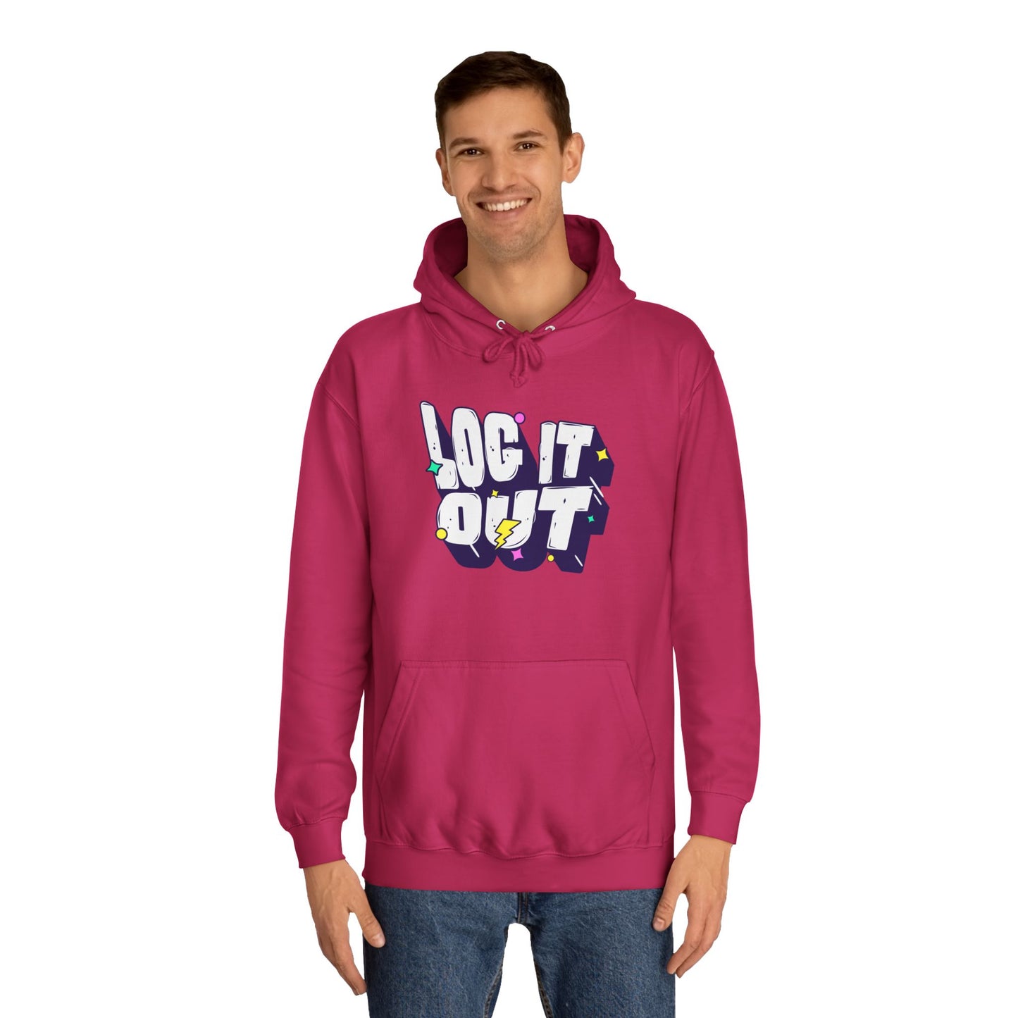 Unisex Hoodie with 'LOC IT OUT' Graphic, Cozy Casual Wear, Perfect for Events, Great Gift Idea