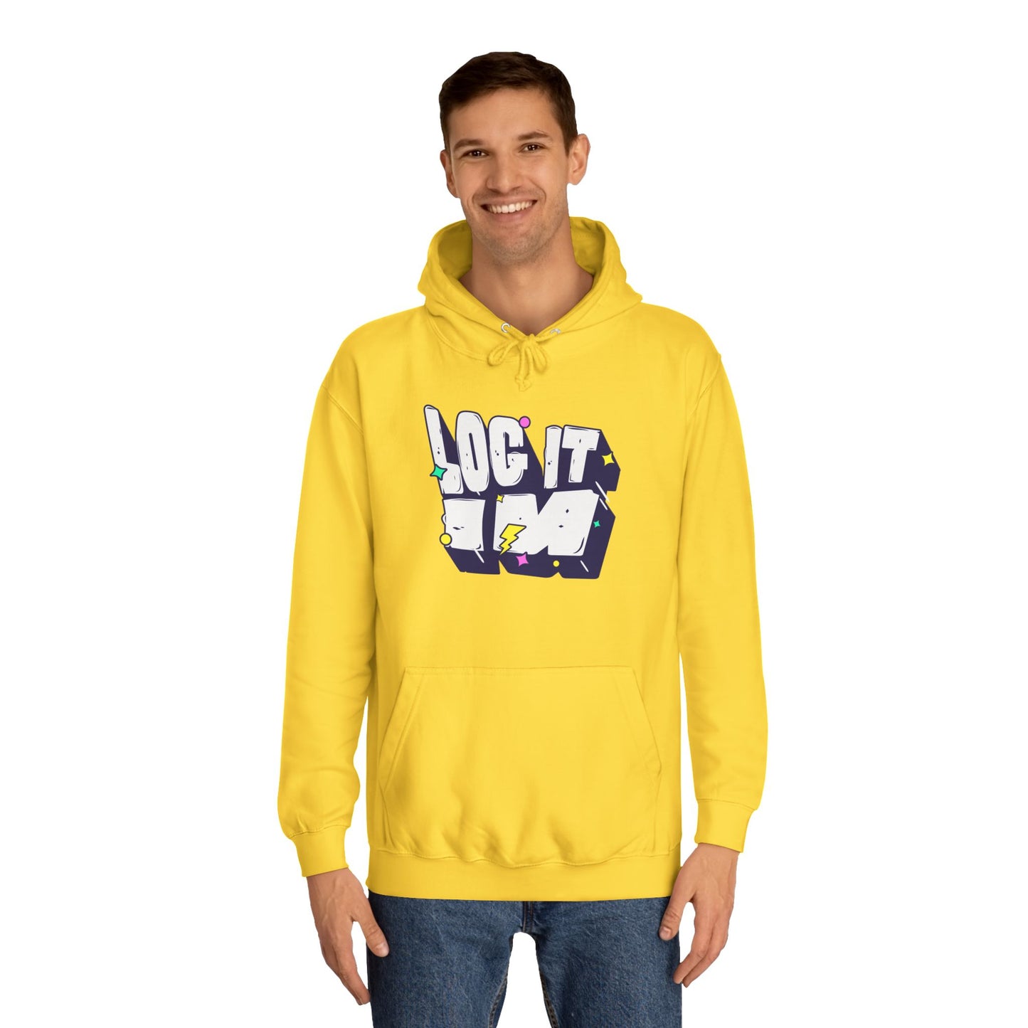 Vibrant Unisex LOG IT IN Hoodie, Trendy Streetwear, Apparel, Unique Gift, Casual Everyday Wear