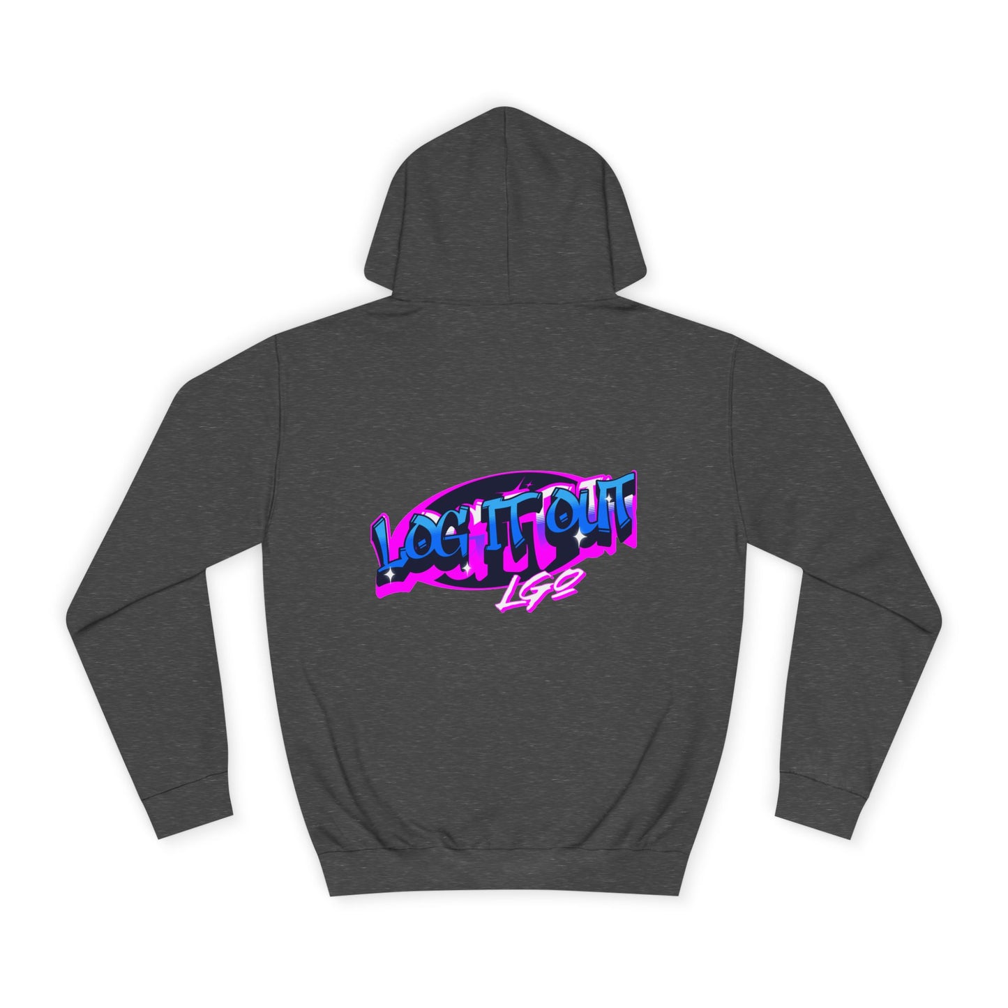 Vibrant Graffiti"Log it out"Hoodie, Unisex Fashion, Casual Wear, Student Apparel, Street Style, Gift for Graduates