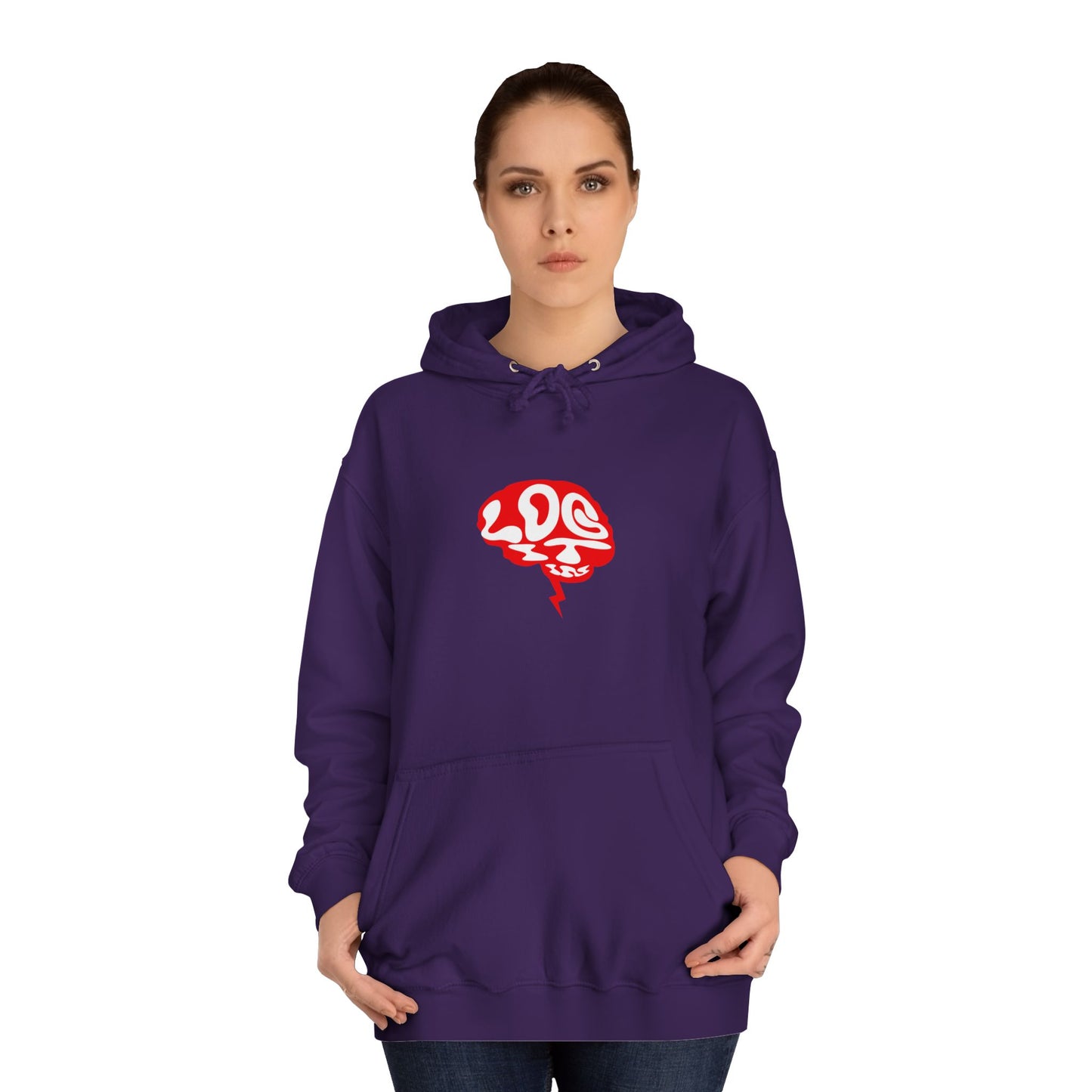Unisex Log it in Hoodie with Unique Brain Design, Casual Wear, Trendy Apparel, Festive Occasions, Graphic Hoodie