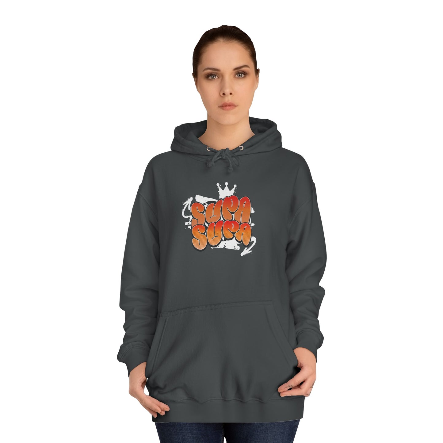 Unisex Hoodie with Retro 'Supa Supa' Design