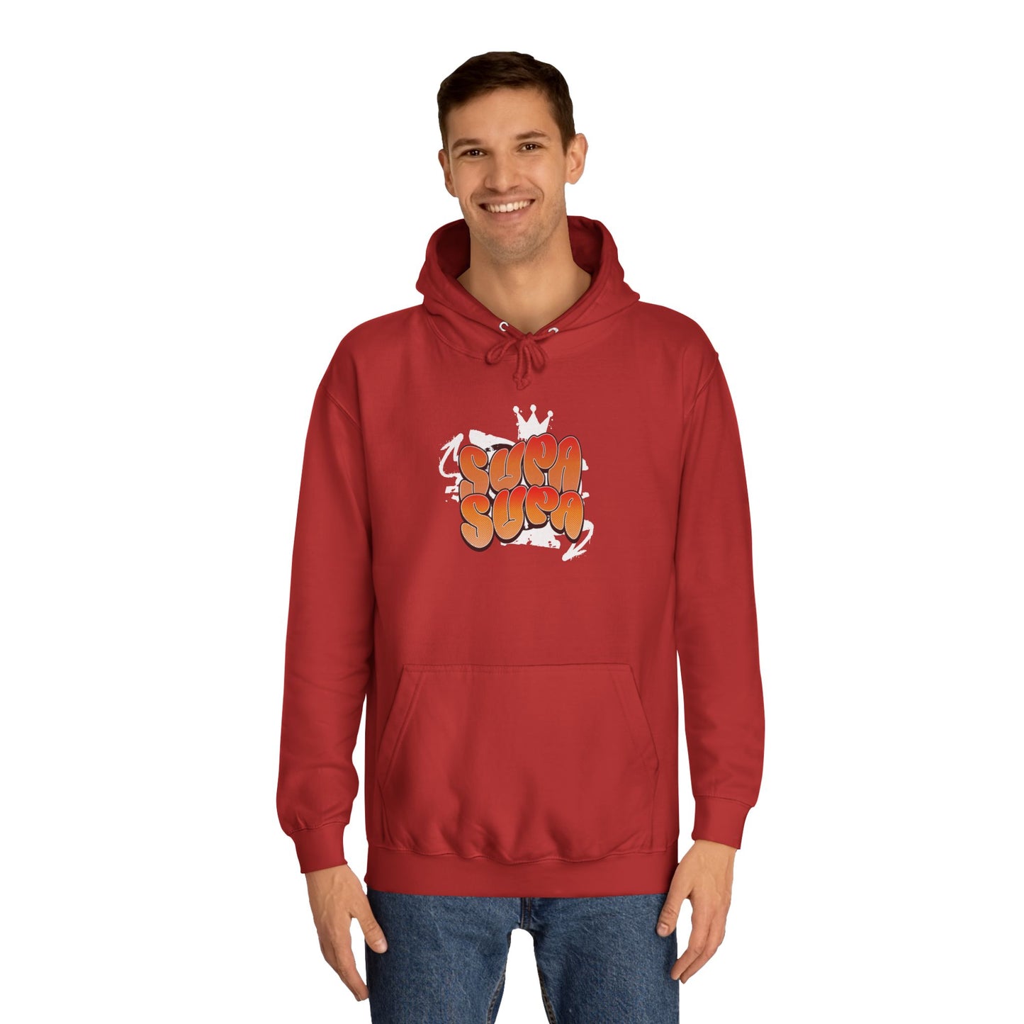 Unisex Hoodie with Retro 'Supa Supa' Design