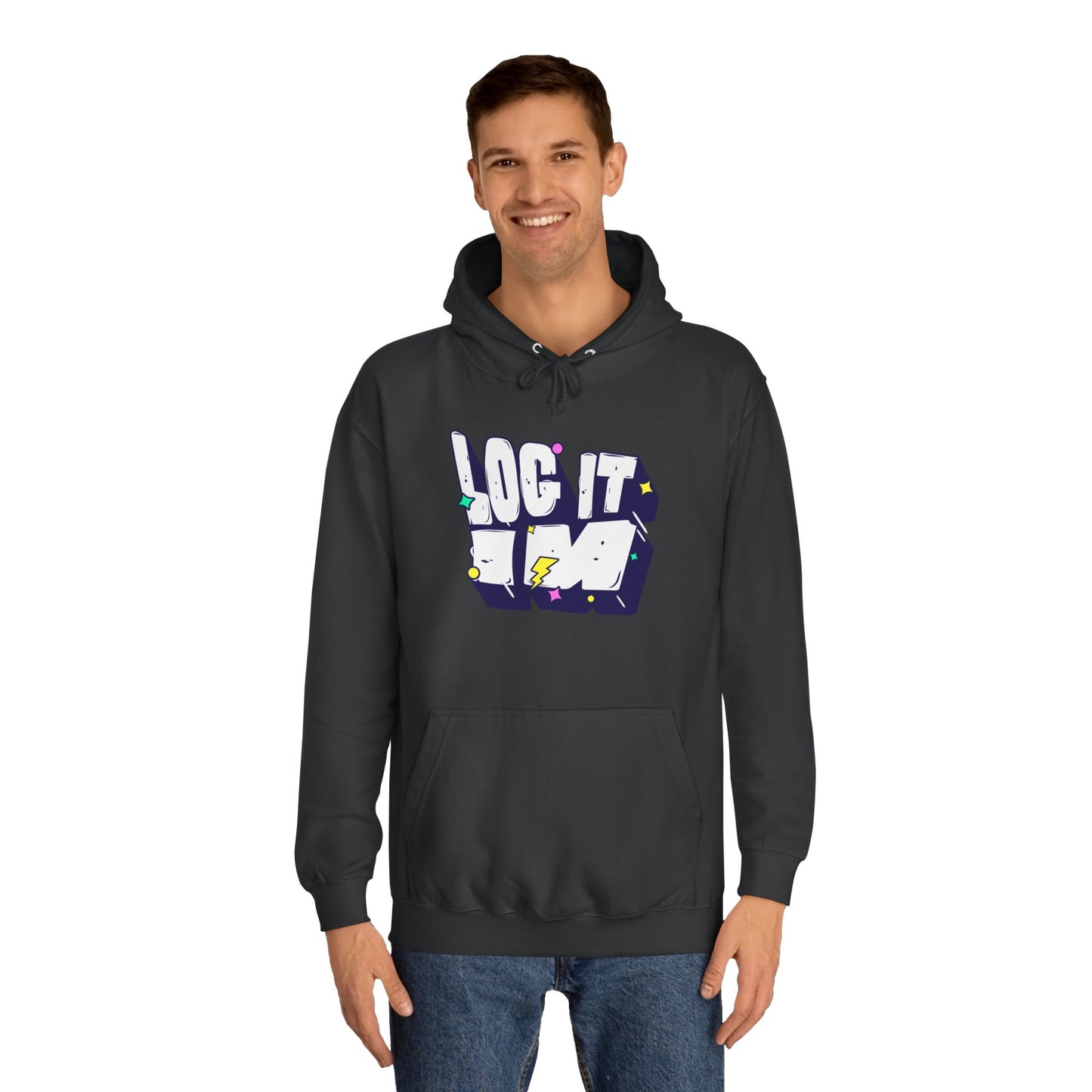 Vibrant Unisex LOG IT IN Hoodie, Trendy Streetwear, Apparel, Unique Gift, Casual Everyday Wear