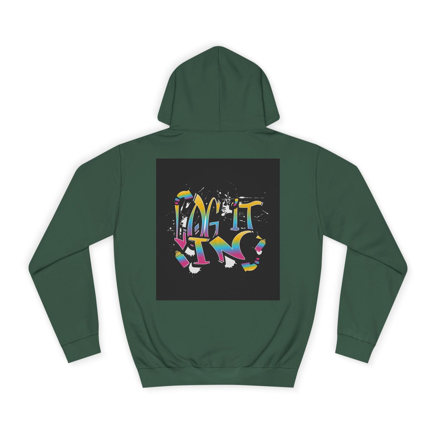 Colorful Unisex "log it in" Hoodie - Vibrant and Fun Sweatshirt for Anybody, Gift for Graduation, CozyWear, Artsy Hoodie