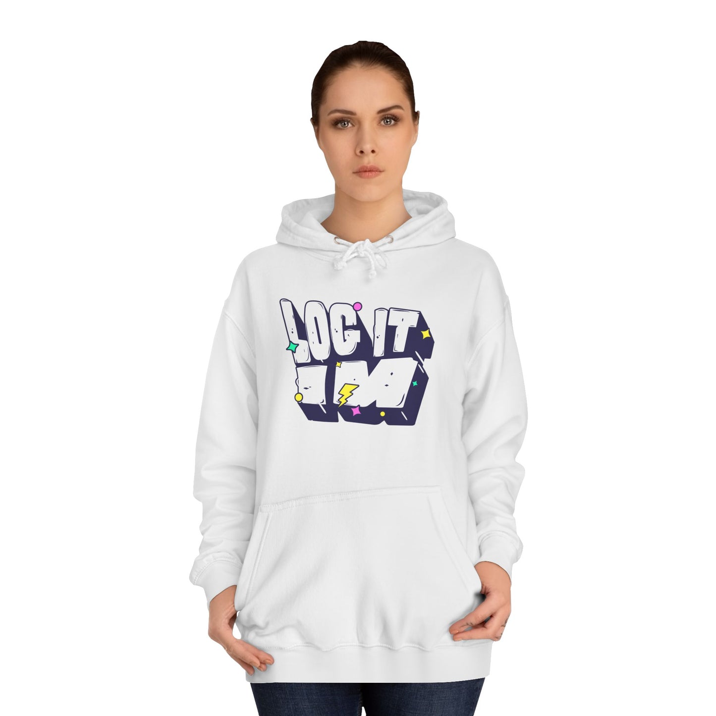 Vibrant Unisex LOG IT IN Hoodie, Trendy Streetwear, Apparel, Unique Gift, Casual Everyday Wear