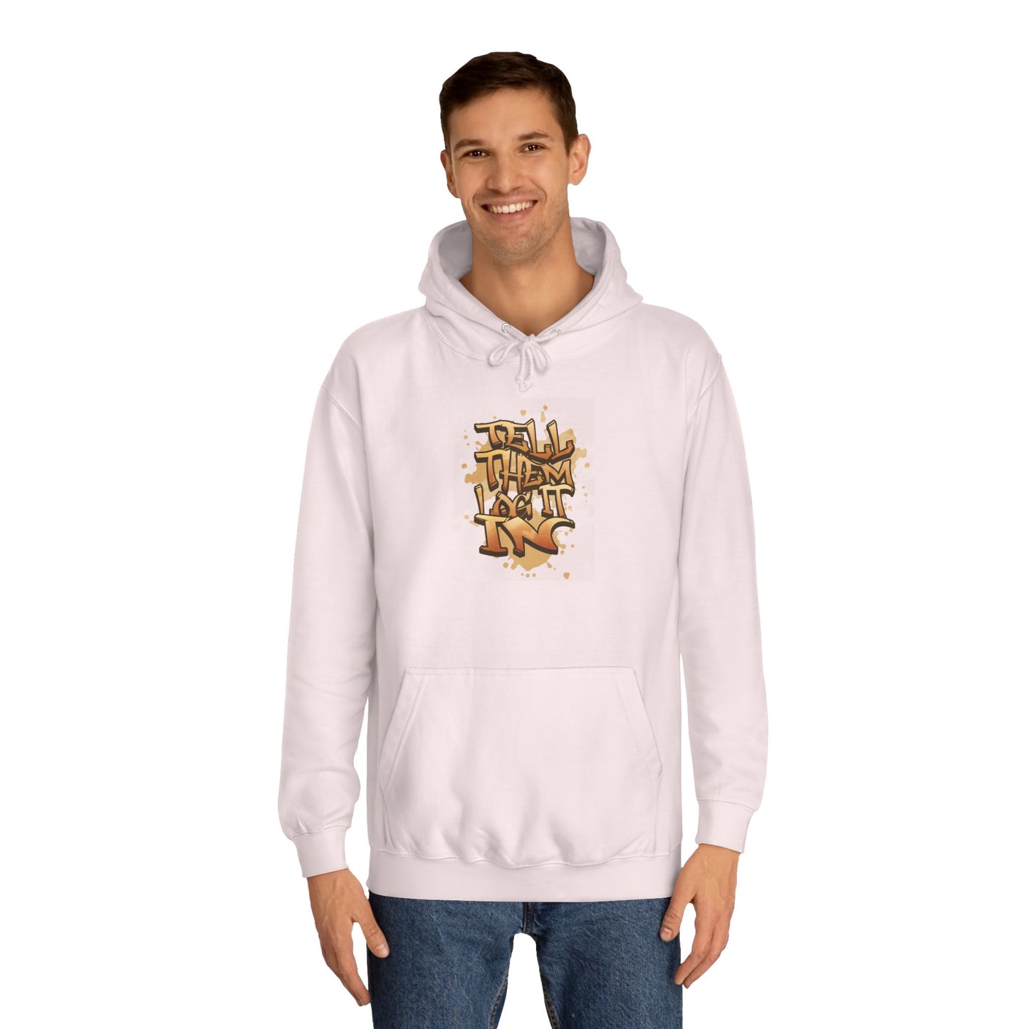Urban Graffiti Hoodie, Unisex 'TELL EM LOG IT IN'Hoodie for Casual Wear, Streetwear, Hip-Hop Fashion, Graphic Hoodie