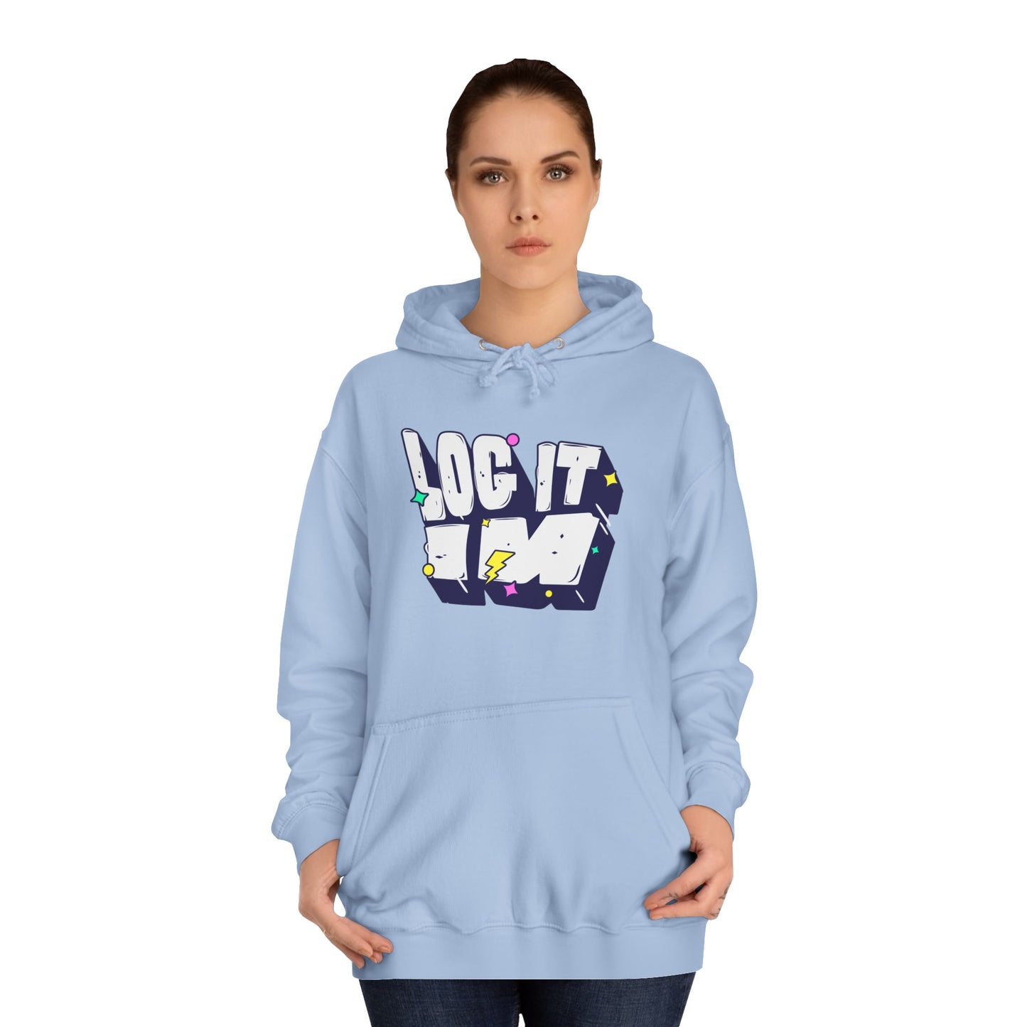 Vibrant Unisex LOG IT IN Hoodie, Trendy Streetwear, Apparel, Unique Gift, Casual Everyday Wear