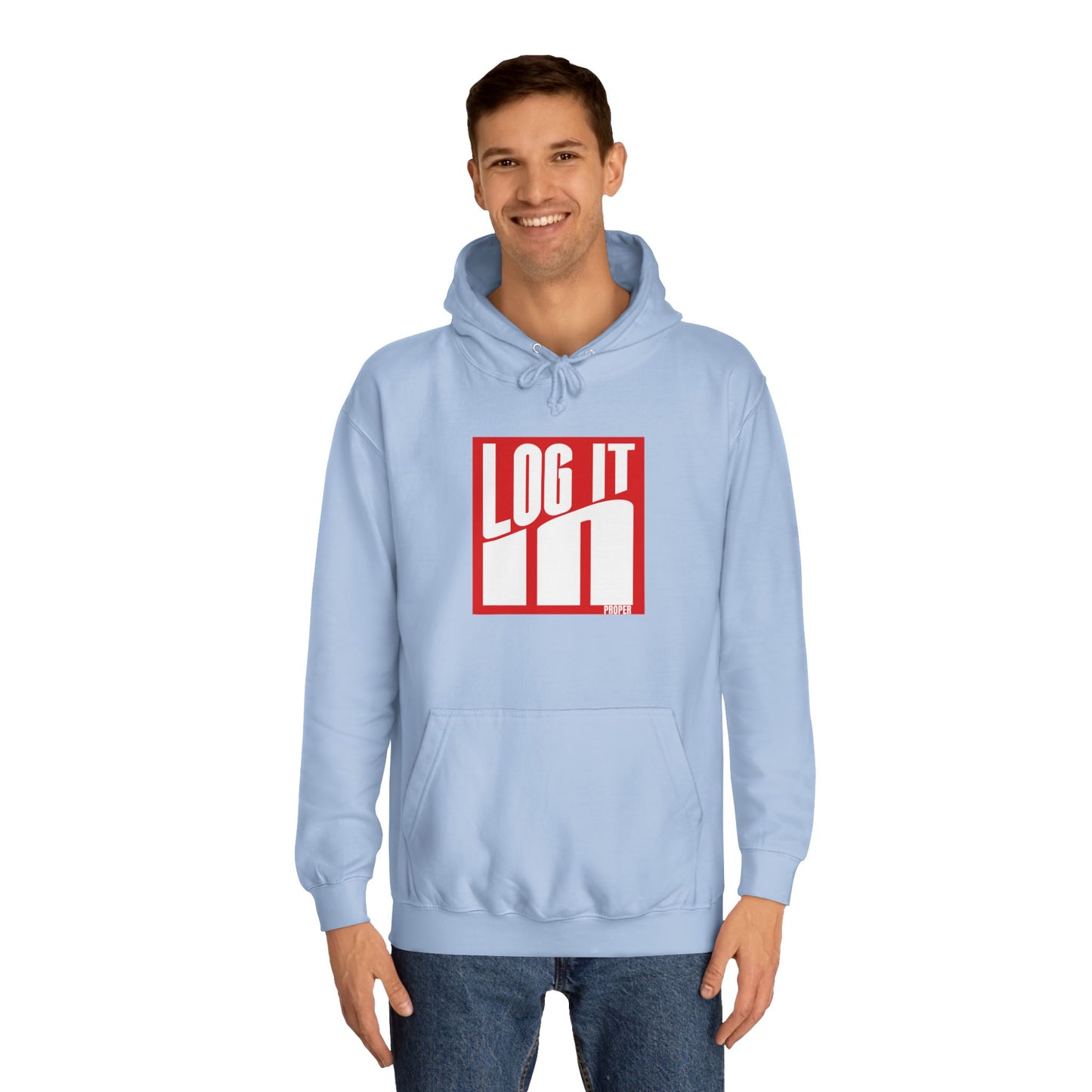 Unisex Log it in Hoodie - Trendy Campus Style, Casual Wear, Cozy Gift, Comfortable Lounge Hoodie, Essentials