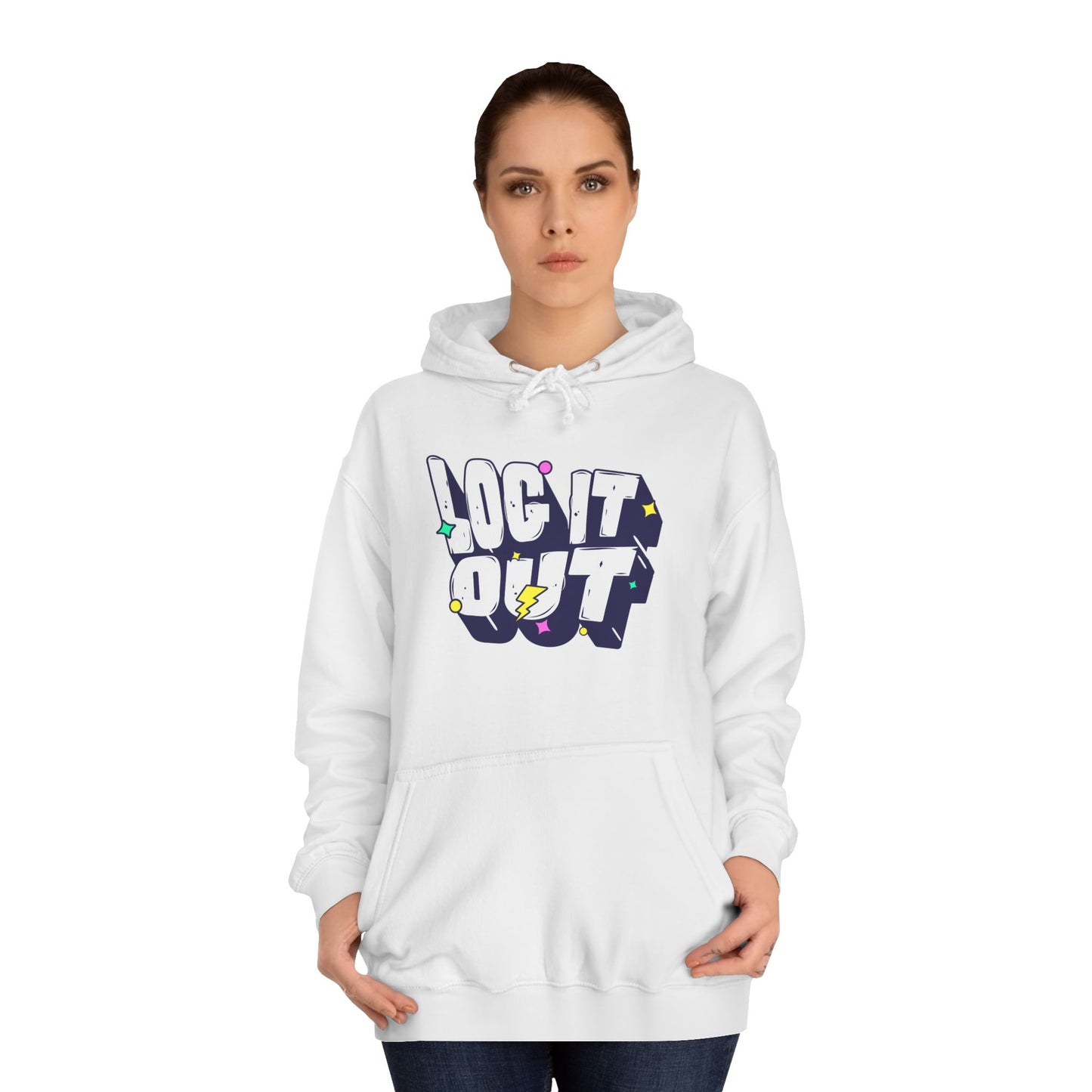 Unisex Hoodie with 'LOC IT OUT' Graphic, Cozy Casual Wear, Perfect for Events, Great Gift Idea