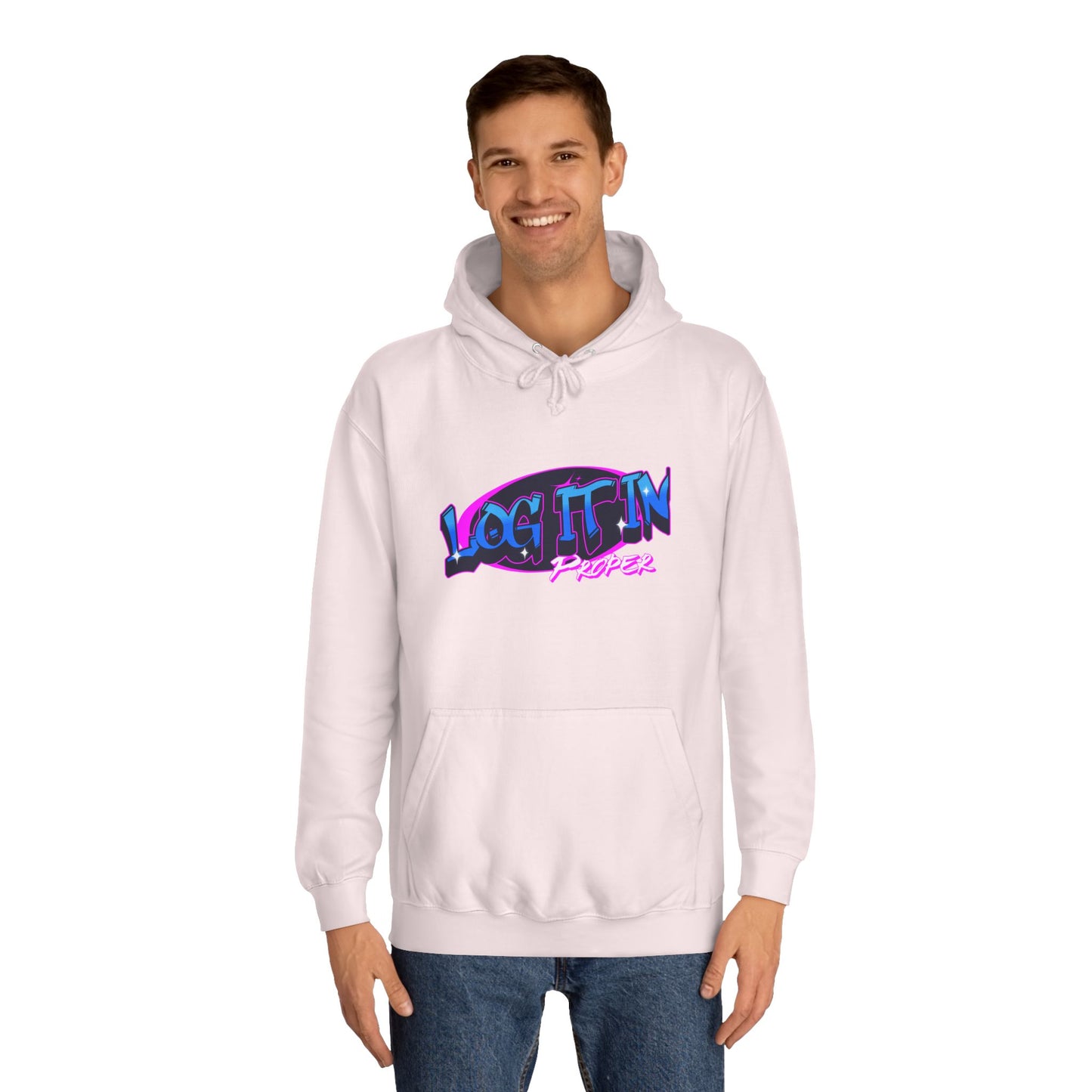 Vibrant Hoodie - Log It In, Unisex Pullover, Cozy Sweatshirt, College Apparel, Gift for Students, Trendy Fashion