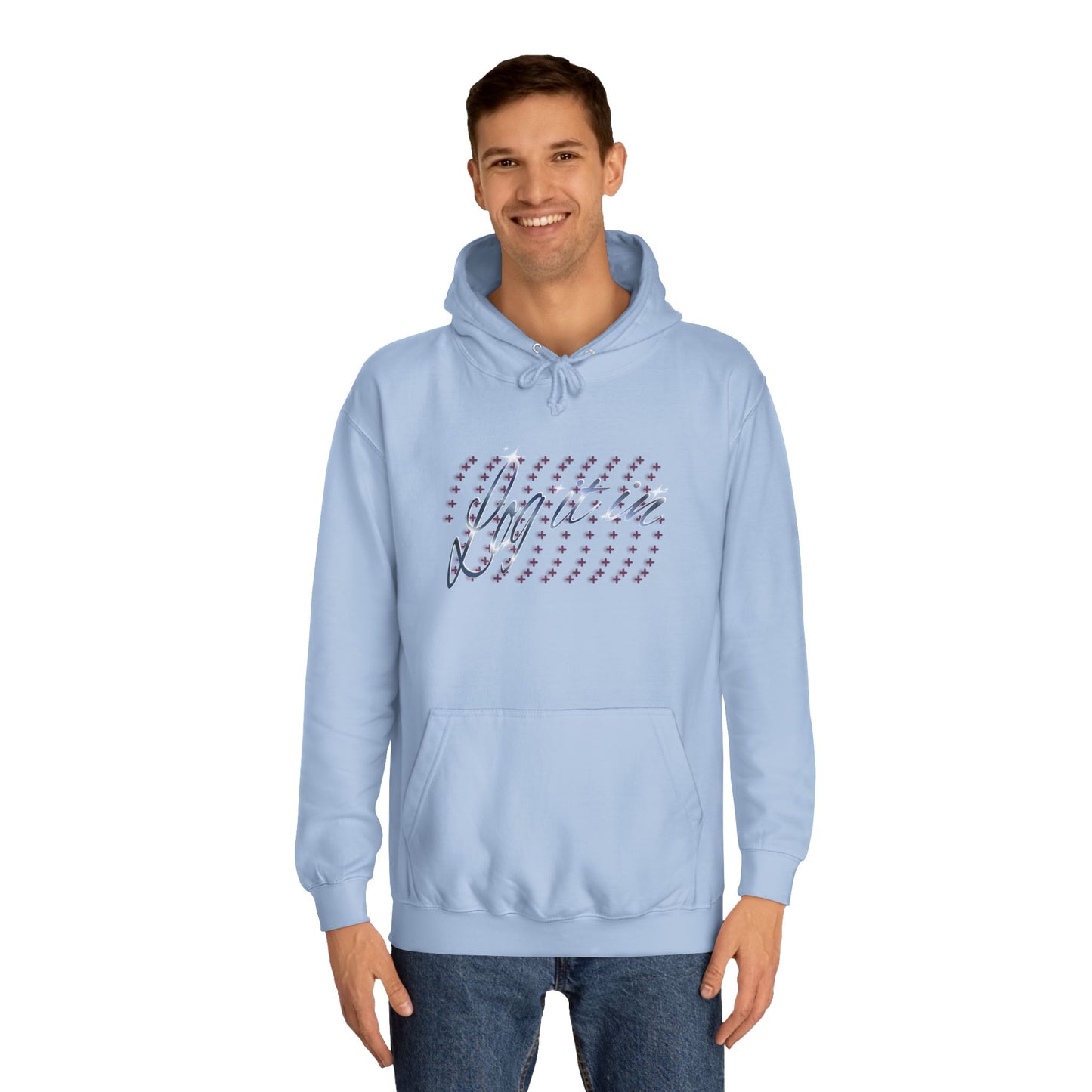 Unisex 'Log it in' Hoodie with Playful Design, Cozy Apparel, Casual Style for Everyone, Great for Gifts and Casual Events