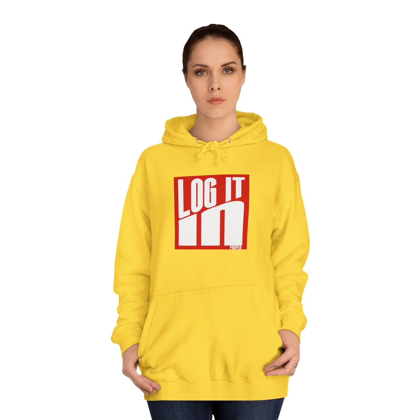 Unisex Log it in Hoodie - Trendy Campus Style, Casual Wear, Cozy Gift, Comfortable Lounge Hoodie, Essentials