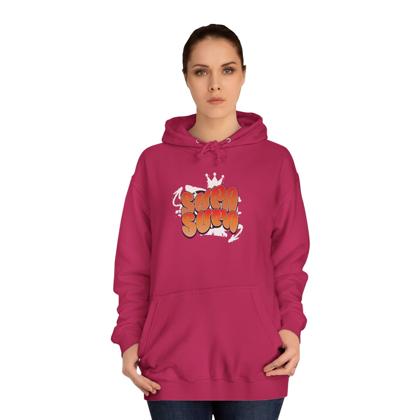 Unisex Hoodie with Retro 'Supa Supa' Design