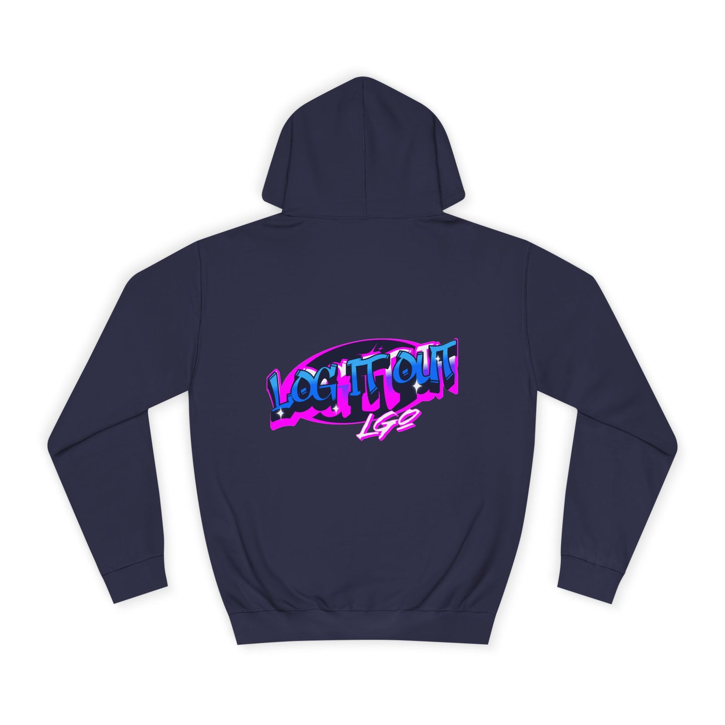 Vibrant Graffiti"Log it out"Hoodie, Unisex Fashion, Casual Wear, Student Apparel, Street Style, Gift for Graduates