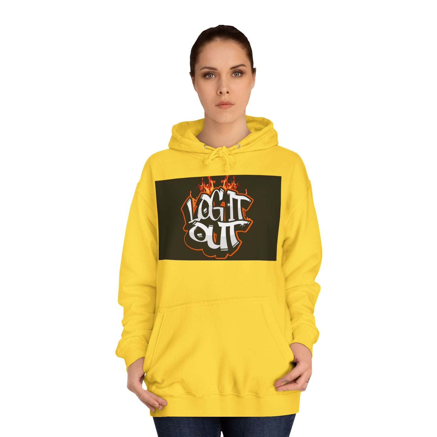 Stylish Unisex Hoodie with 'Log It Out' Design, Cozy Wear, Trendy Streetwear, Perfect for Parties