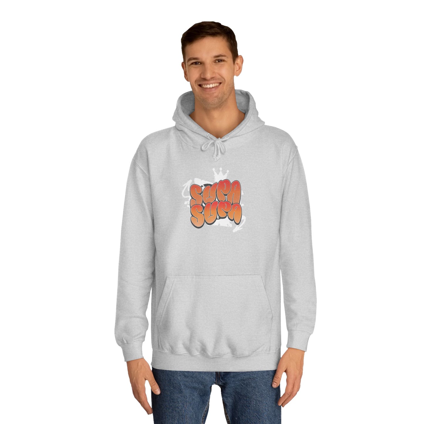 Unisex Hoodie with Retro 'Supa Supa' Design