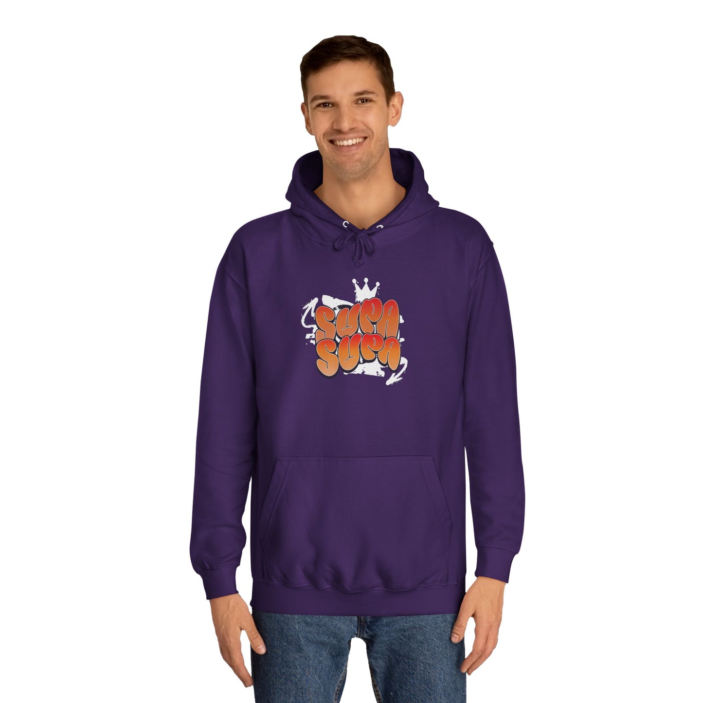 Unisex Hoodie with Retro 'Supa Supa' Design