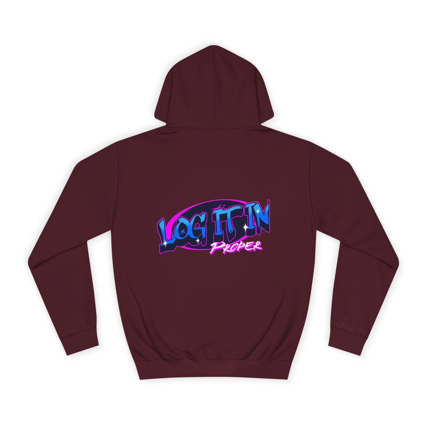 Vibrant Hoodie - Log It In, Unisex Pullover, Cozy Sweatshirt, College Apparel, Gift for Students, Trendy Fashion