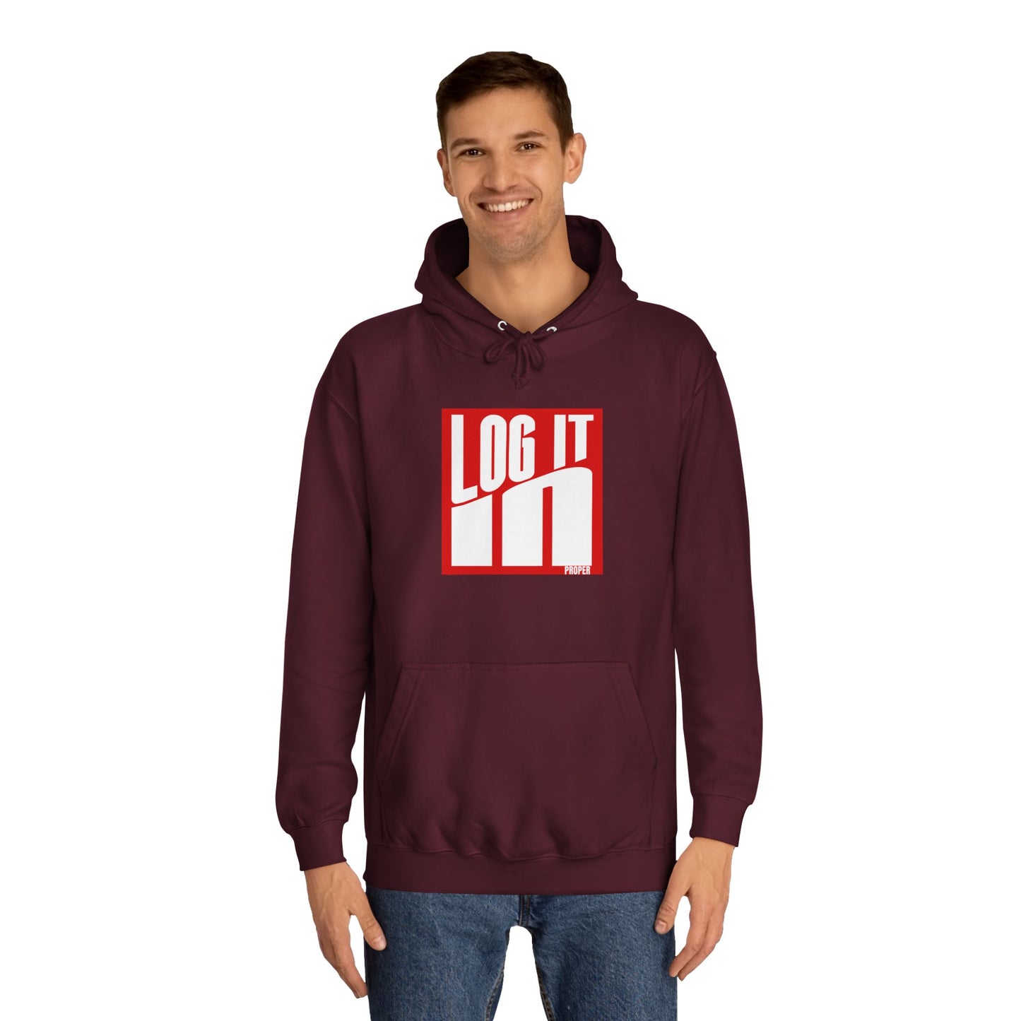 Unisex Log it in Hoodie - Trendy Campus Style, Casual Wear, Cozy Gift, Comfortable Lounge Hoodie, Essentials