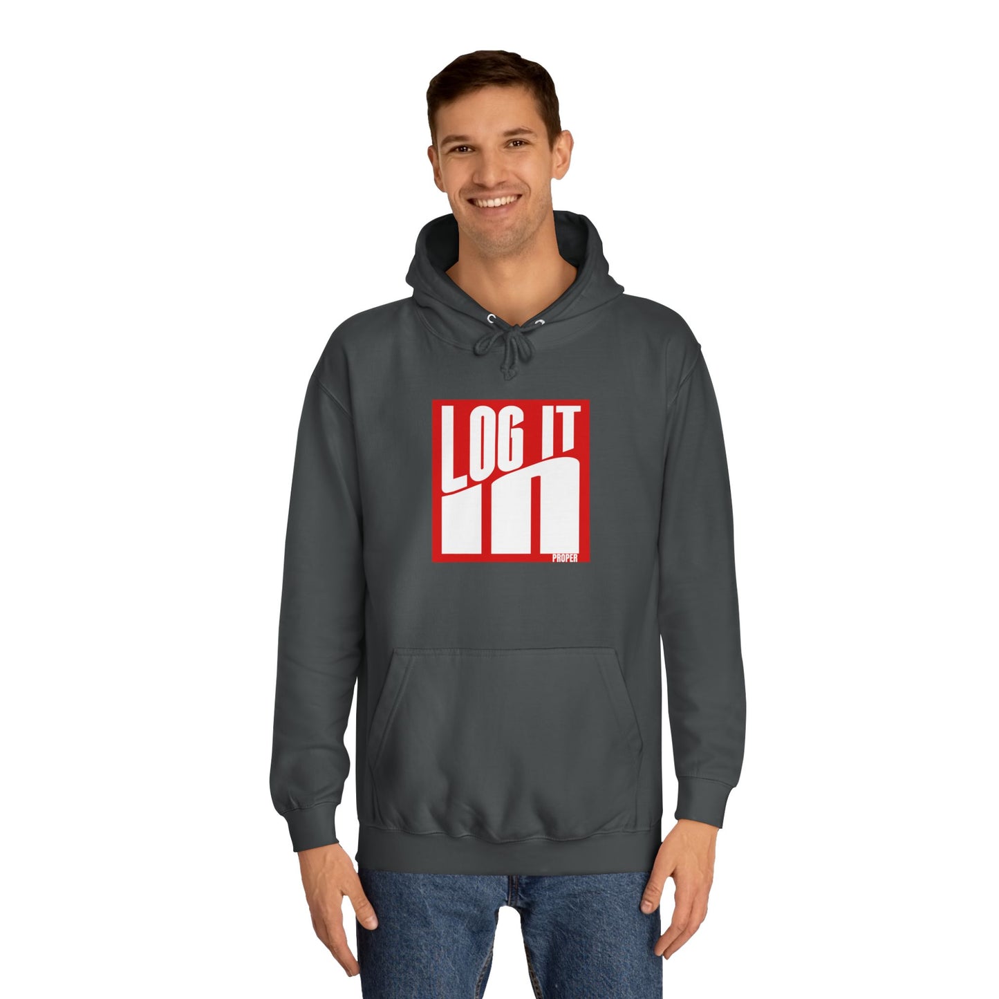 Unisex Log it in Hoodie - Trendy Campus Style, Casual Wear, Cozy Gift, Comfortable Lounge Hoodie, Essentials